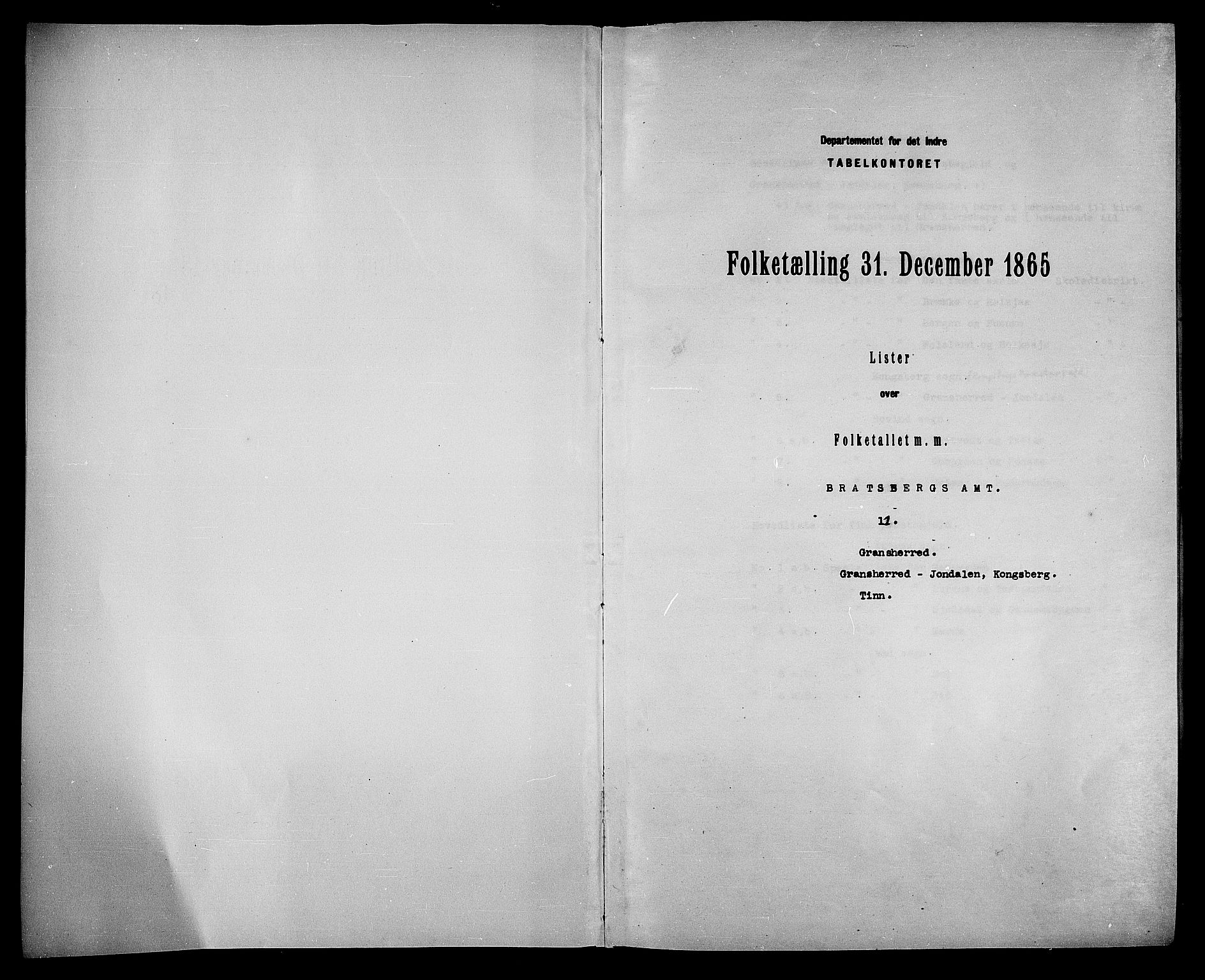 RA, Folketelling 1865 for 0824P Gransherad prestegjeld, 1865, s. 3