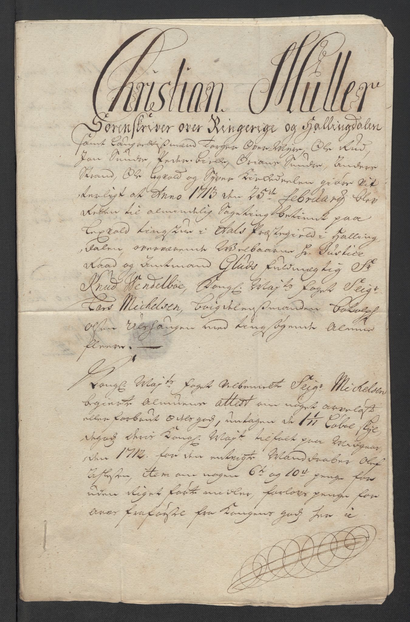 Rentekammeret inntil 1814, Reviderte regnskaper, Fogderegnskap, AV/RA-EA-4092/R23/L1470: Fogderegnskap Ringerike og Hallingdal, 1712, s. 133