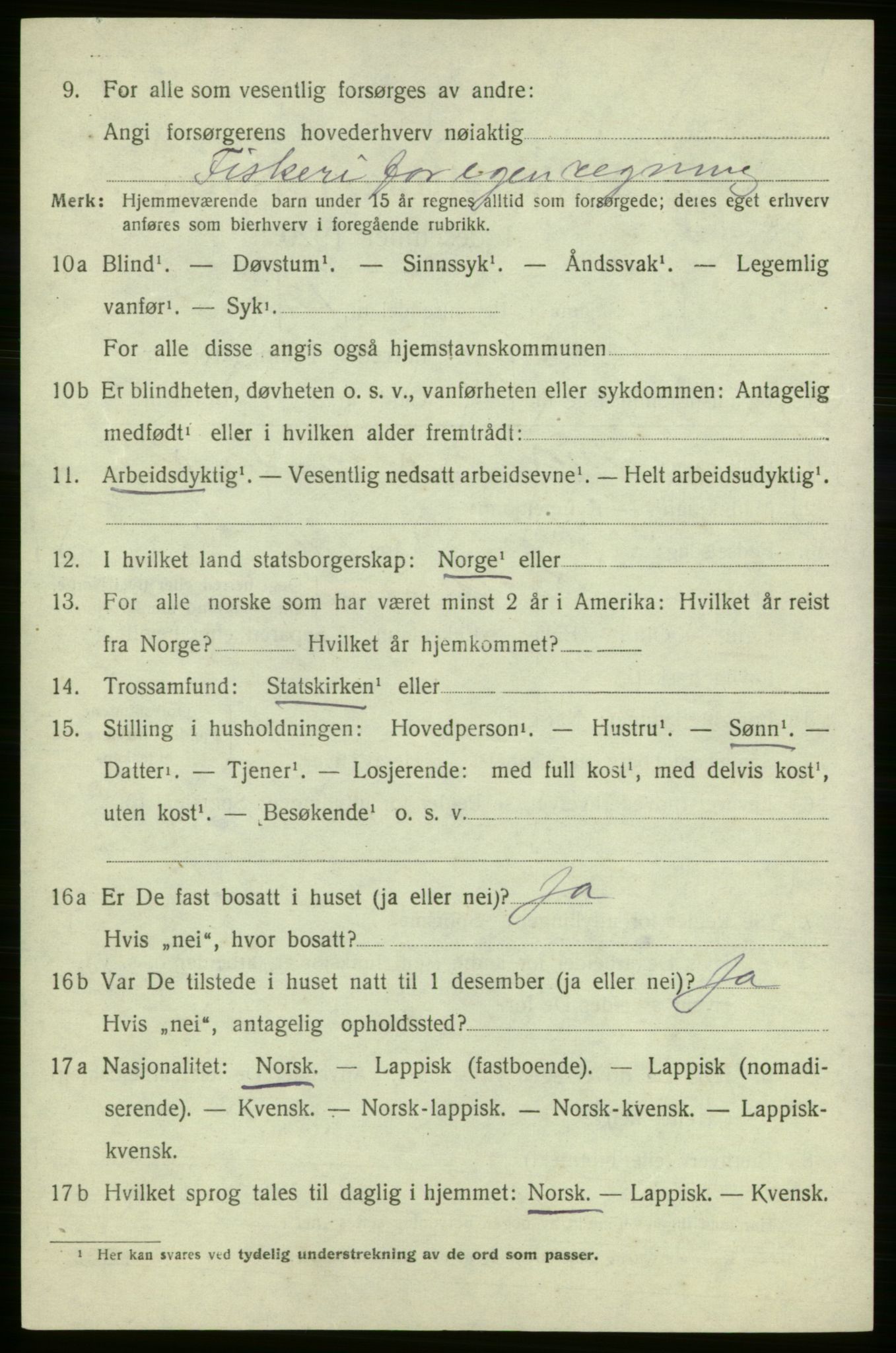 SATØ, Folketelling 1920 for 2017 Kvalsund herred, 1920, s. 2749