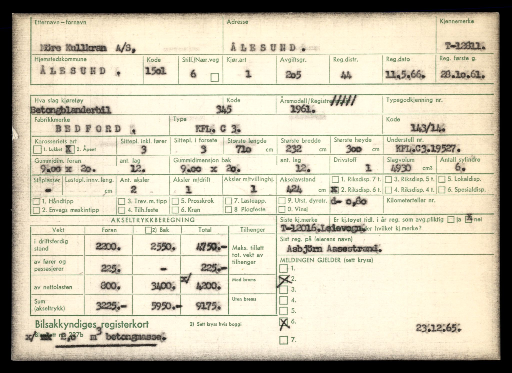 Møre og Romsdal vegkontor - Ålesund trafikkstasjon, AV/SAT-A-4099/F/Fe/L0035: Registreringskort for kjøretøy T 12653 - T 12829, 1927-1998, s. 3046