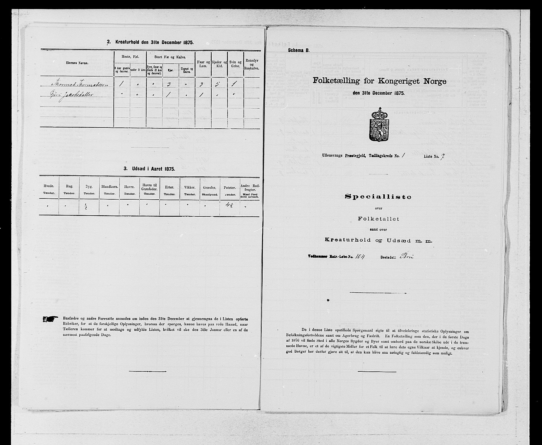 SAB, Folketelling 1875 for 1230P Ullensvang prestegjeld, 1875, s. 59
