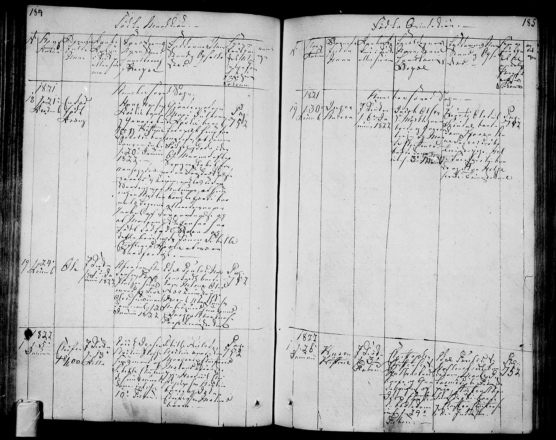 Andebu kirkebøker, AV/SAKO-A-336/F/Fa/L0003: Ministerialbok nr. I 3 /1, 1803-1828, s. 184-185