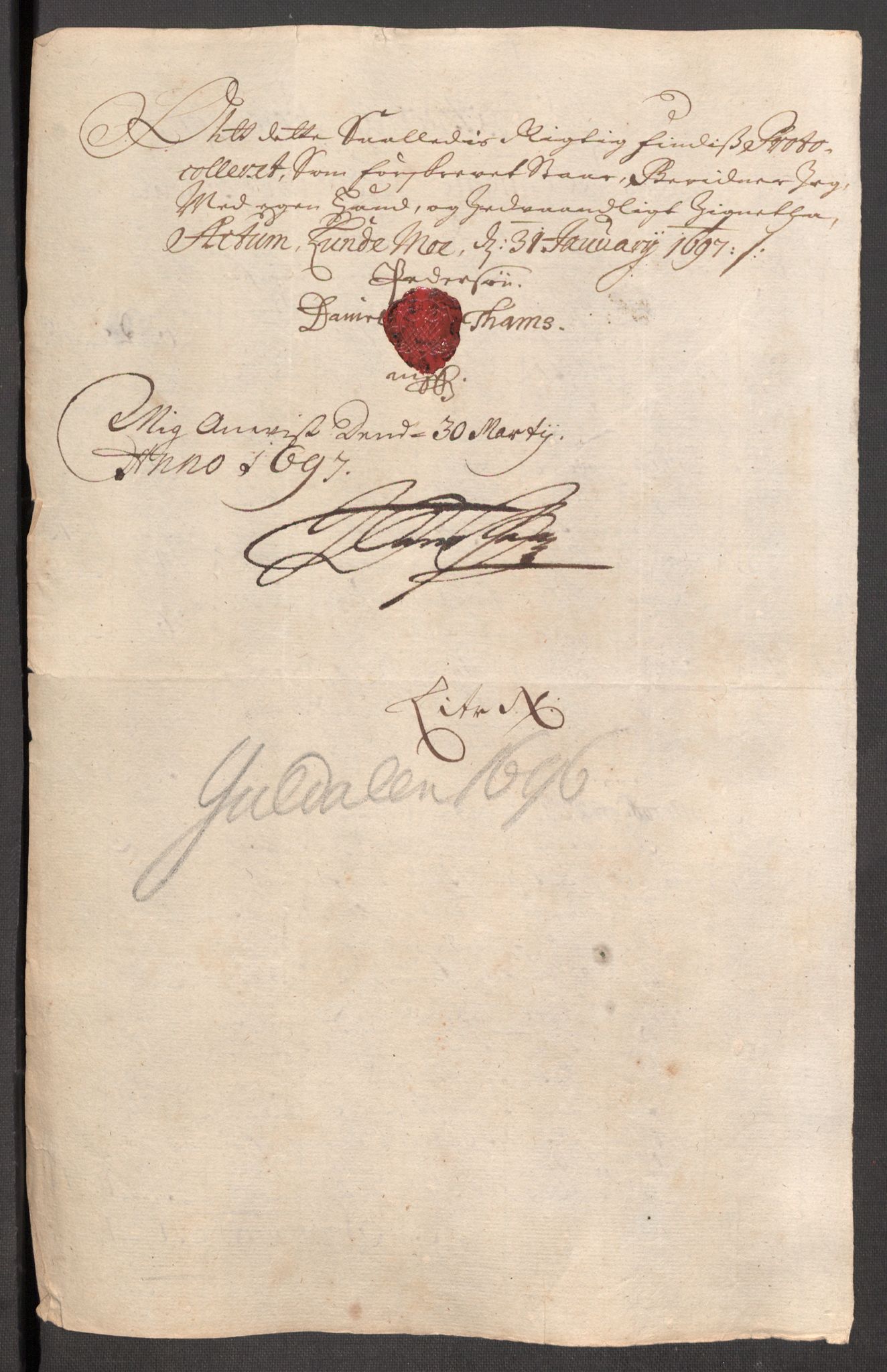 Rentekammeret inntil 1814, Reviderte regnskaper, Fogderegnskap, AV/RA-EA-4092/R60/L3946: Fogderegnskap Orkdal og Gauldal, 1696, s. 394