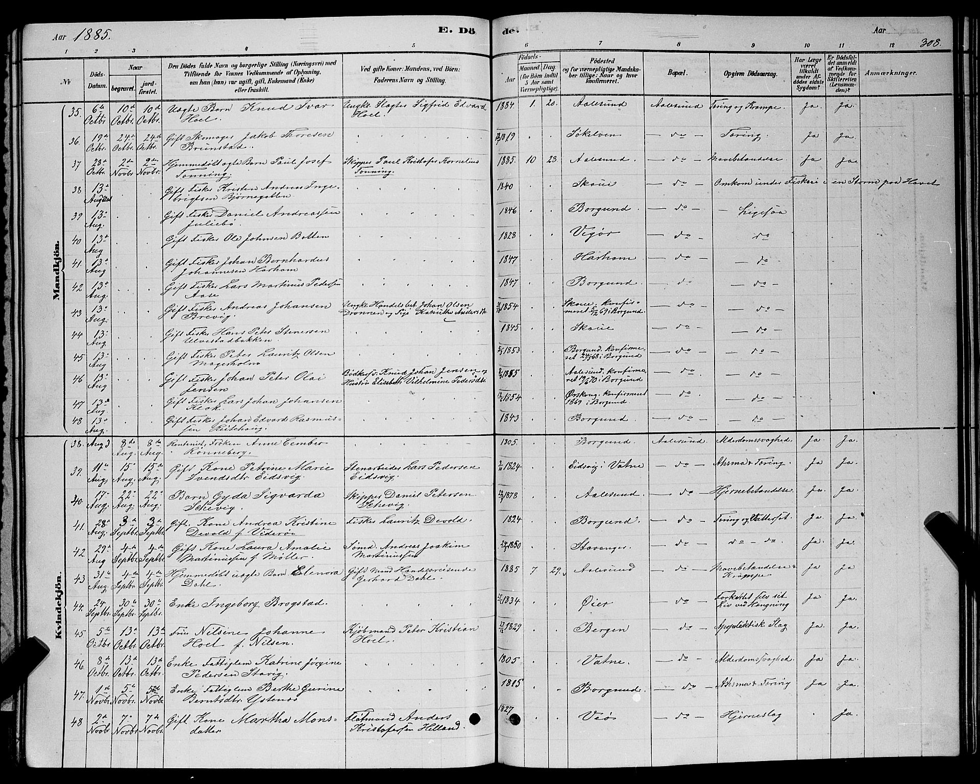 Ministerialprotokoller, klokkerbøker og fødselsregistre - Møre og Romsdal, AV/SAT-A-1454/529/L0466: Klokkerbok nr. 529C03, 1878-1888, s. 309