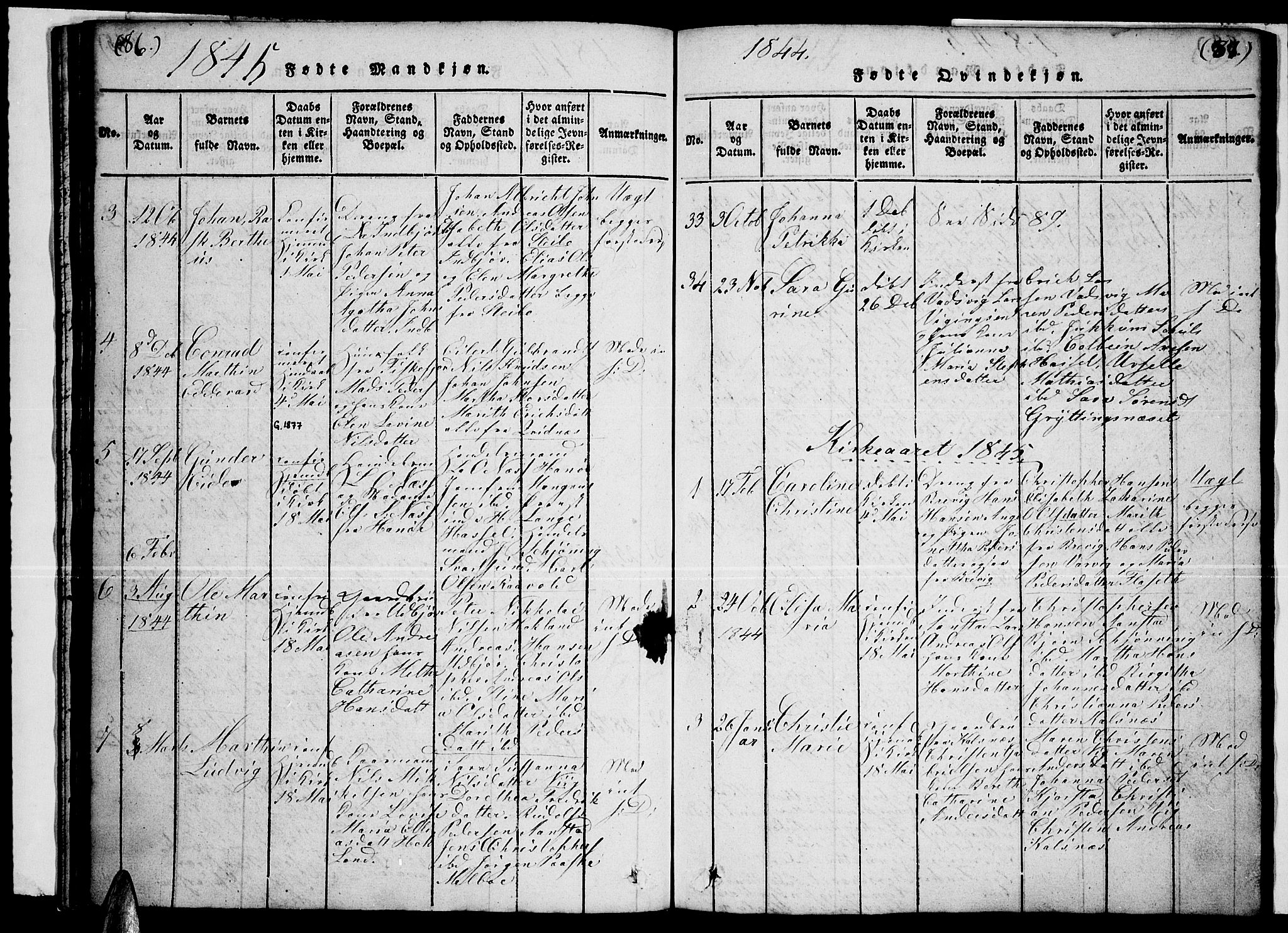 Ministerialprotokoller, klokkerbøker og fødselsregistre - Nordland, AV/SAT-A-1459/888/L1263: Klokkerbok nr. 888C02 /1, 1820-1850, s. 86-87