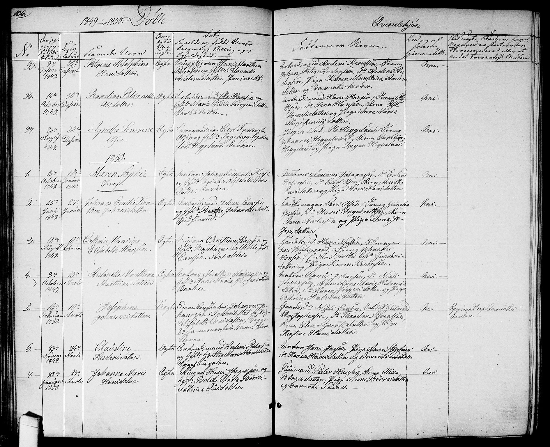 Halden prestekontor Kirkebøker, SAO/A-10909/G/Ga/L0004: Klokkerbok nr. 4, 1845-1854, s. 106