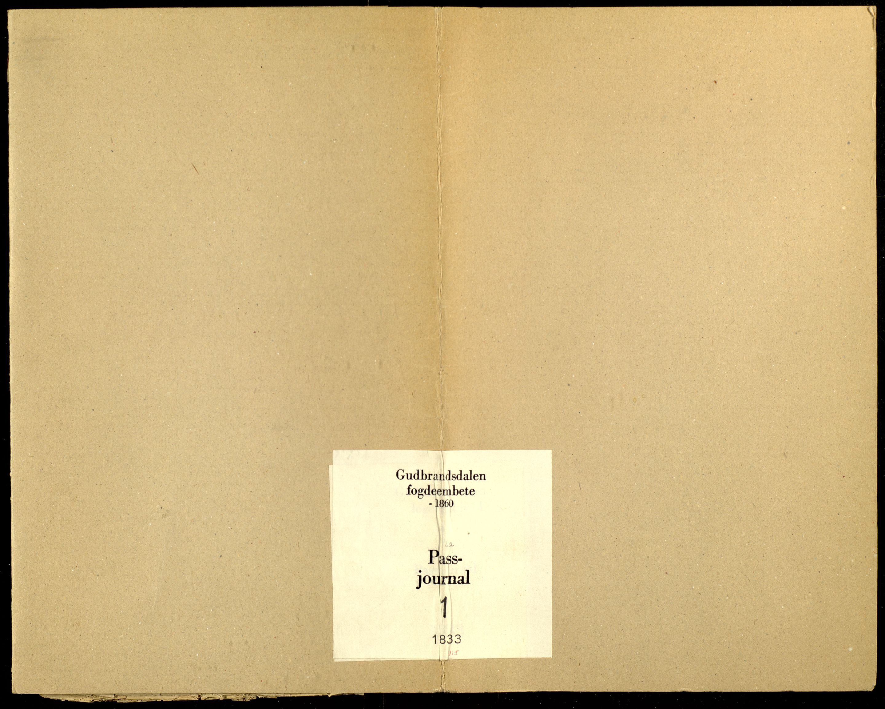 Gudbrandsdalen fogderi, SAH/FOGDO-002/L/La/L0001: Passjournal, 1833-1837