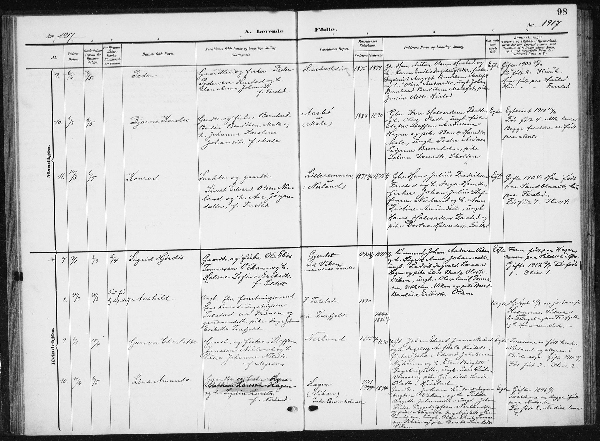 Ministerialprotokoller, klokkerbøker og fødselsregistre - Møre og Romsdal, AV/SAT-A-1454/567/L0784: Klokkerbok nr. 567C04, 1903-1938, s. 98