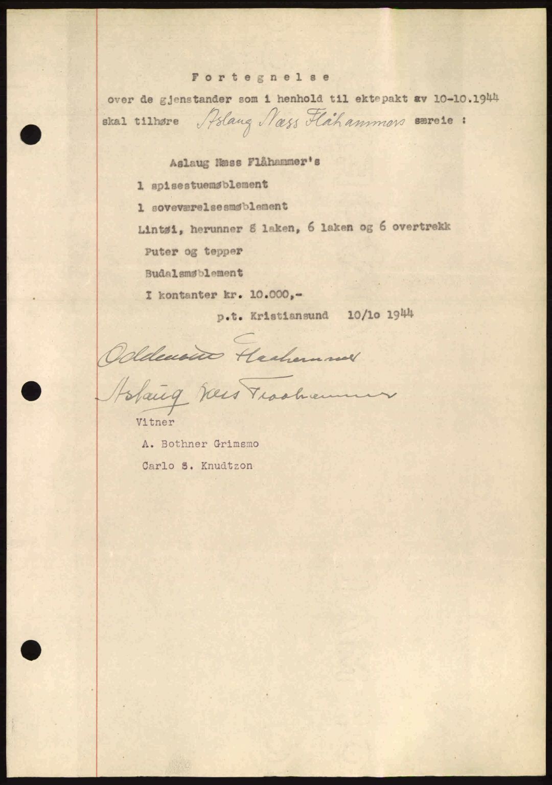 Hitra sorenskriveri, AV/SAT-A-0018/2/2C/2Ca: Pantebok nr. B1, 1939-1949, Dagboknr: 689/1944