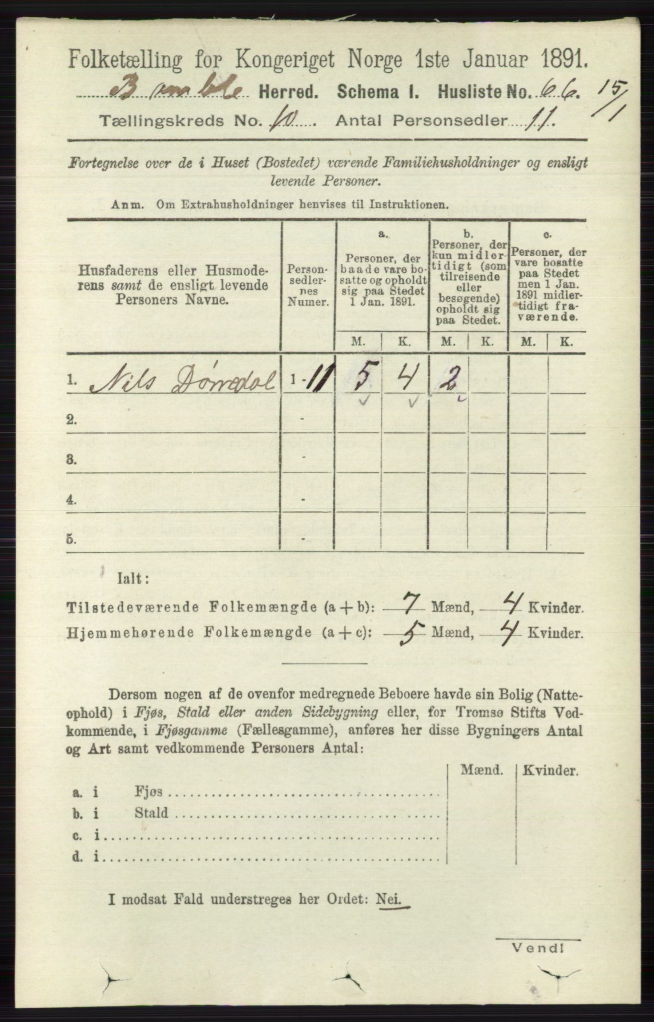 RA, Folketelling 1891 for 0814 Bamble herred, 1891, s. 5768