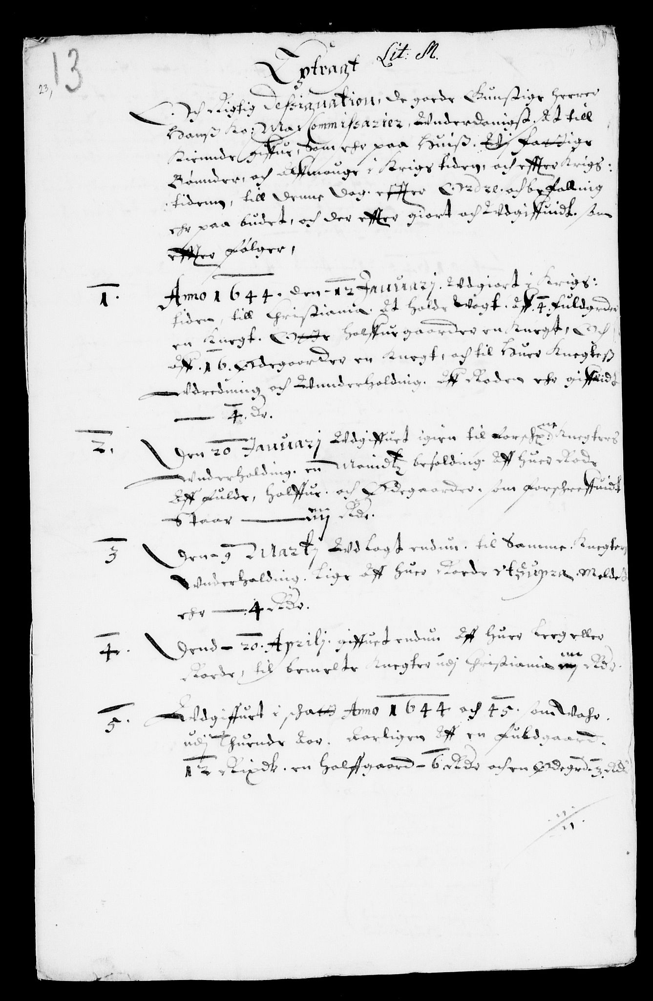 Danske Kanselli, Skapsaker, AV/RA-EA-4061/F/L0007: Skap 8, pakke 150A, litra A-V, 1644-1651, s. 45