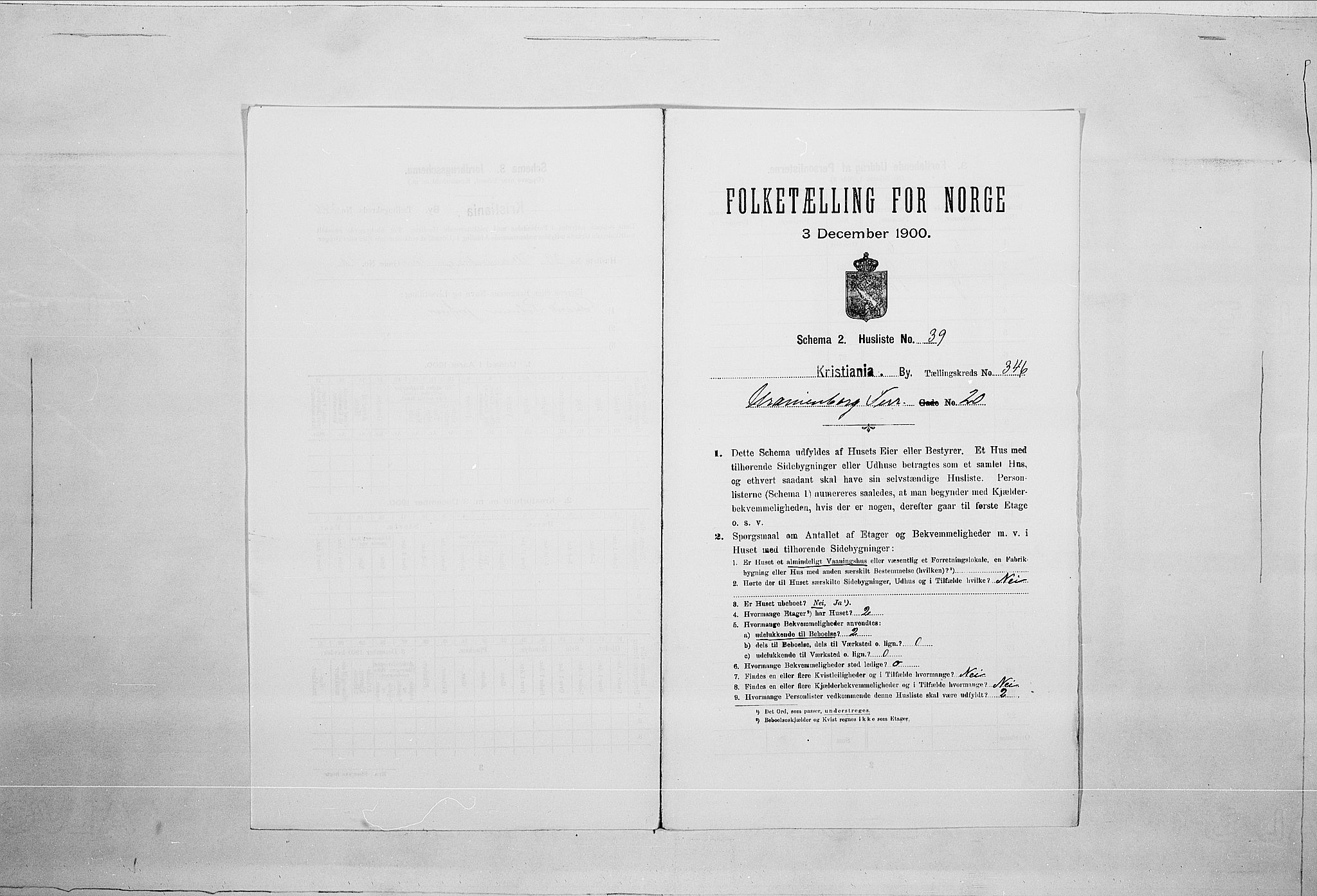 SAO, Folketelling 1900 for 0301 Kristiania kjøpstad, 1900, s. 108106