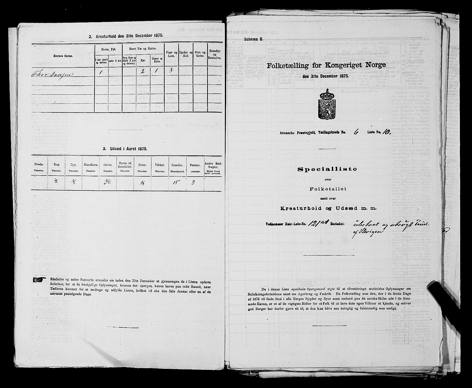 RA, Folketelling 1875 for 0118P Aremark prestegjeld, 1875, s. 838
