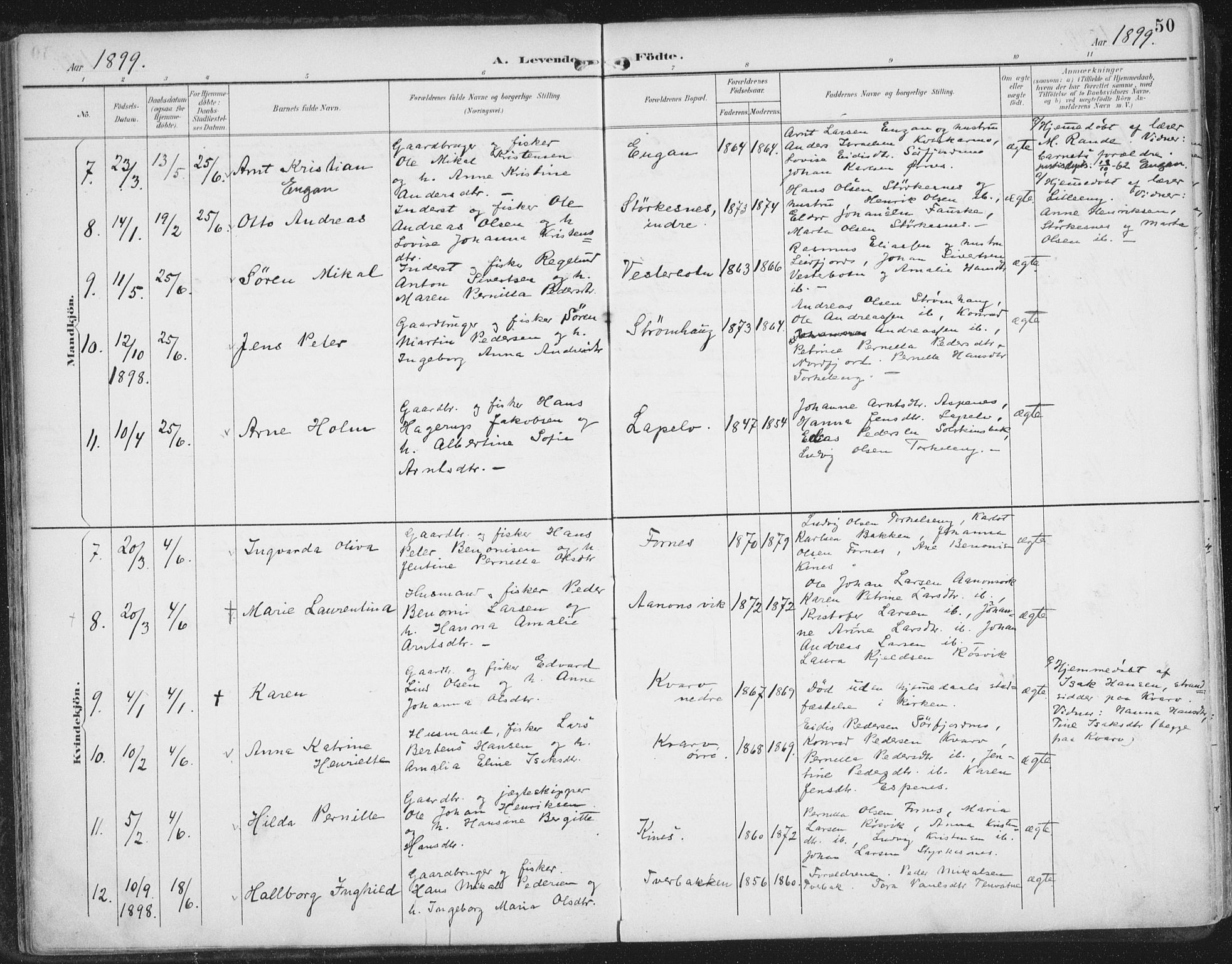 Ministerialprotokoller, klokkerbøker og fødselsregistre - Nordland, SAT/A-1459/854/L0779: Ministerialbok nr. 854A02, 1892-1909, s. 50