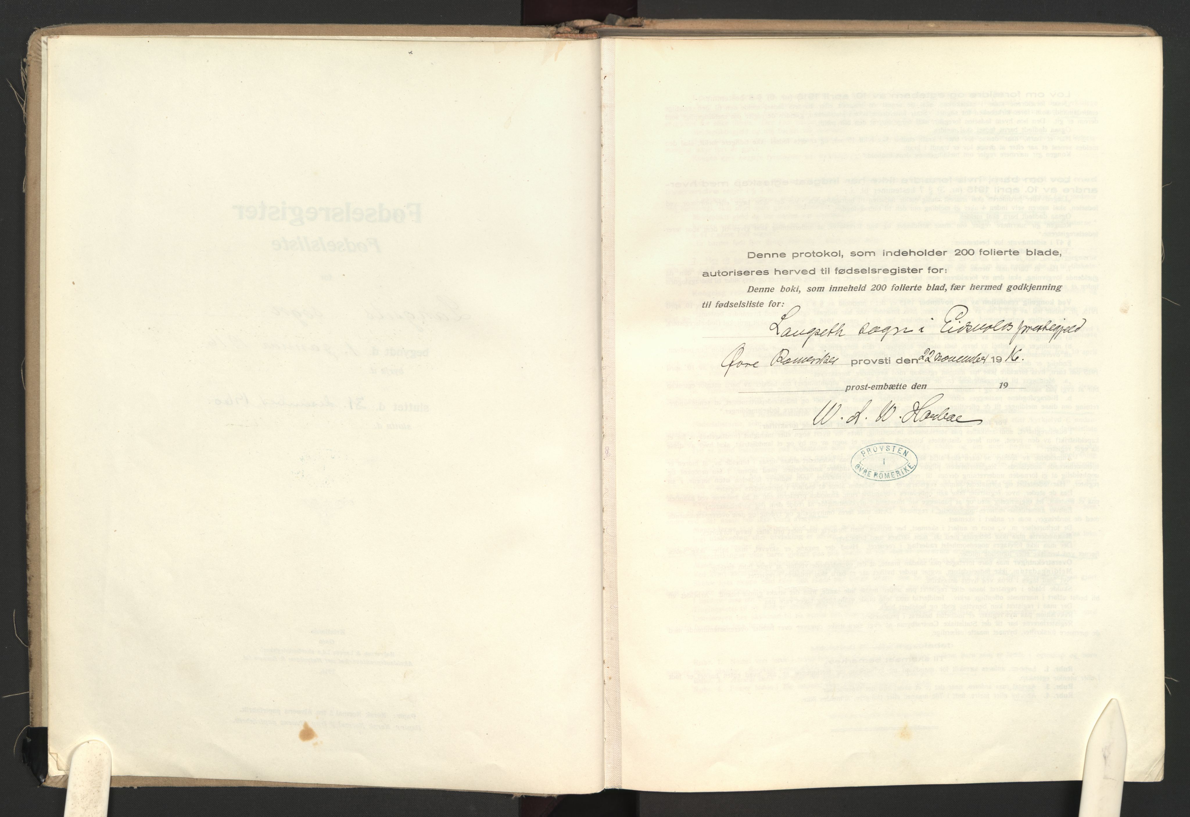 Eidsvoll prestekontor Kirkebøker, AV/SAO-A-10888/J/Jb/L0001: Fødselsregister nr. II 1, 1916-1959