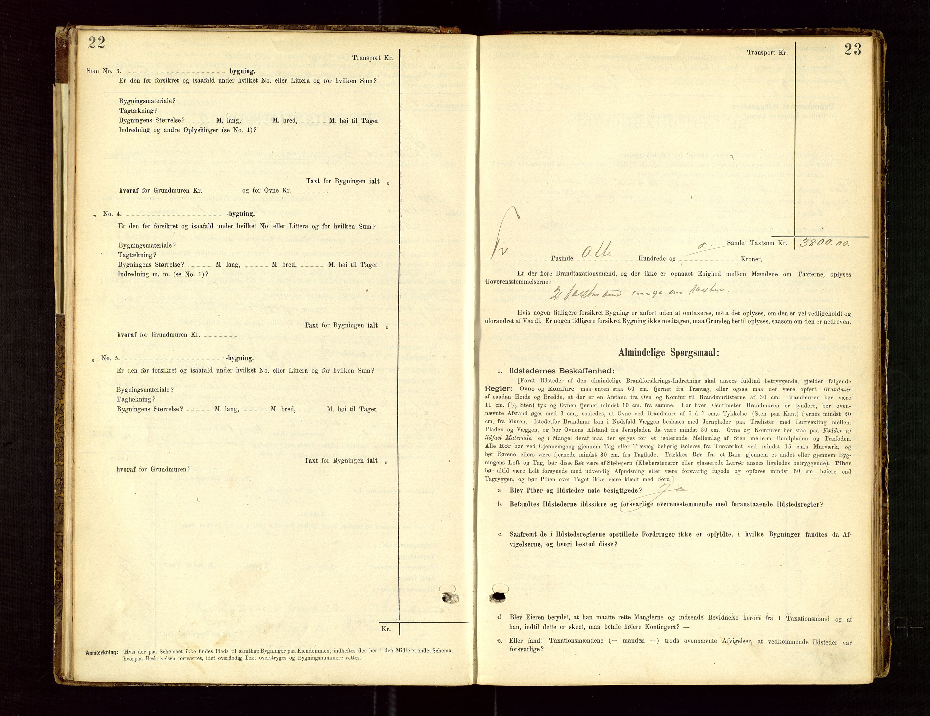 Skudenes lensmannskontor, SAST/A-100444/Gob/L0001: "Brandtaxationsprotokoll", 1895-1924, s. 22-23