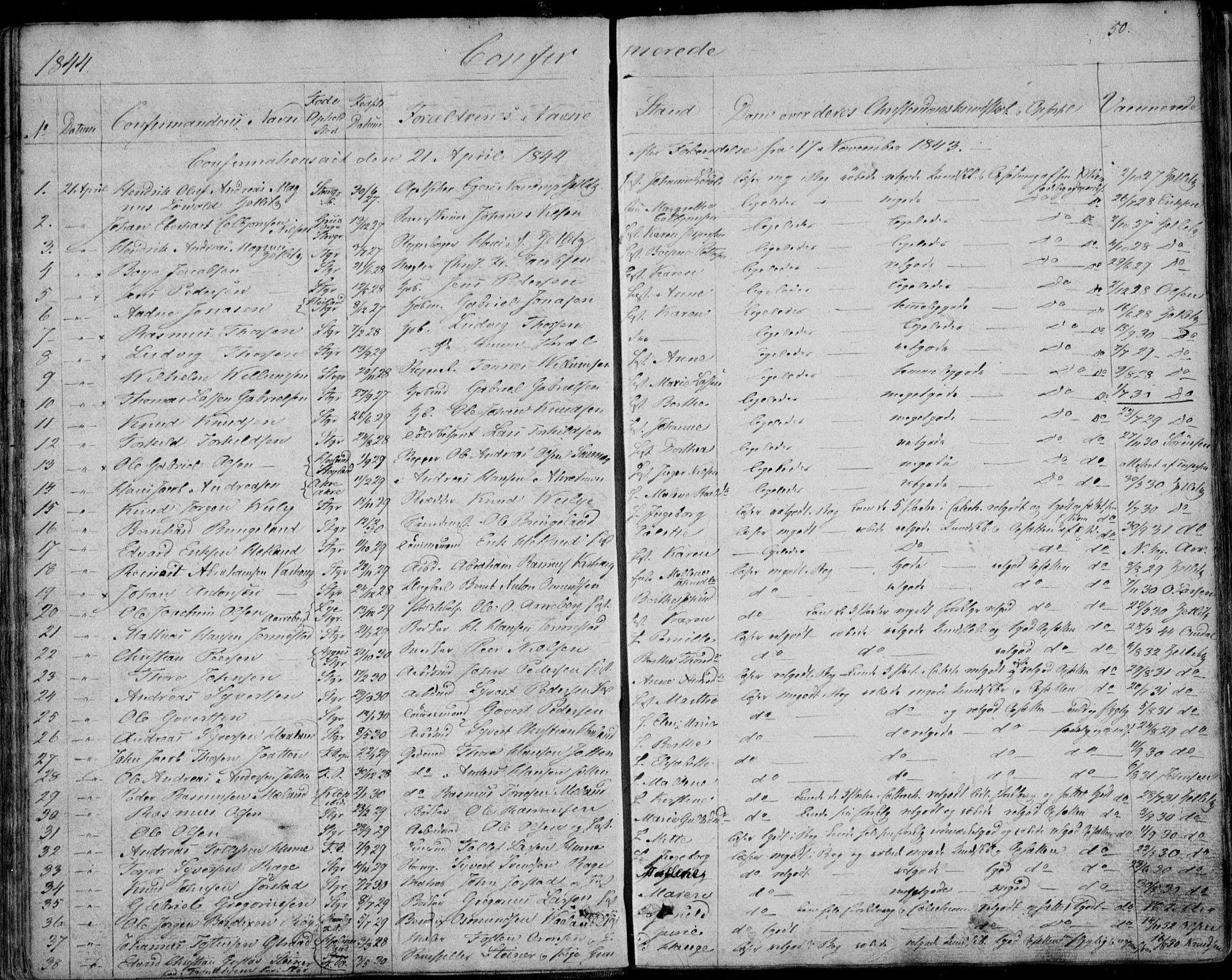 Domkirken sokneprestkontor, SAST/A-101812/001/30/30BA/L0013: Ministerialbok nr. A 12, 1823-1861, s. 50