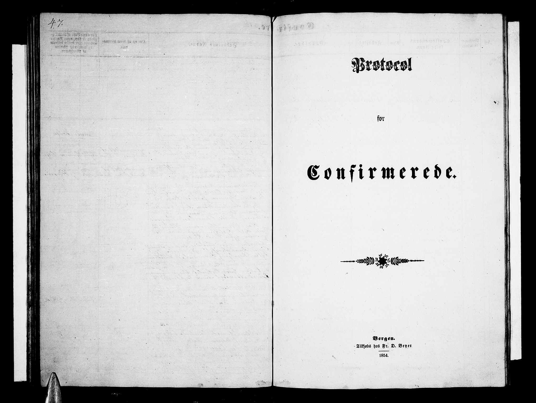 Vossestrand Sokneprestembete, SAB/A-79101/H/Hab: Klokkerbok nr. B 1, 1855-1867, s. 47