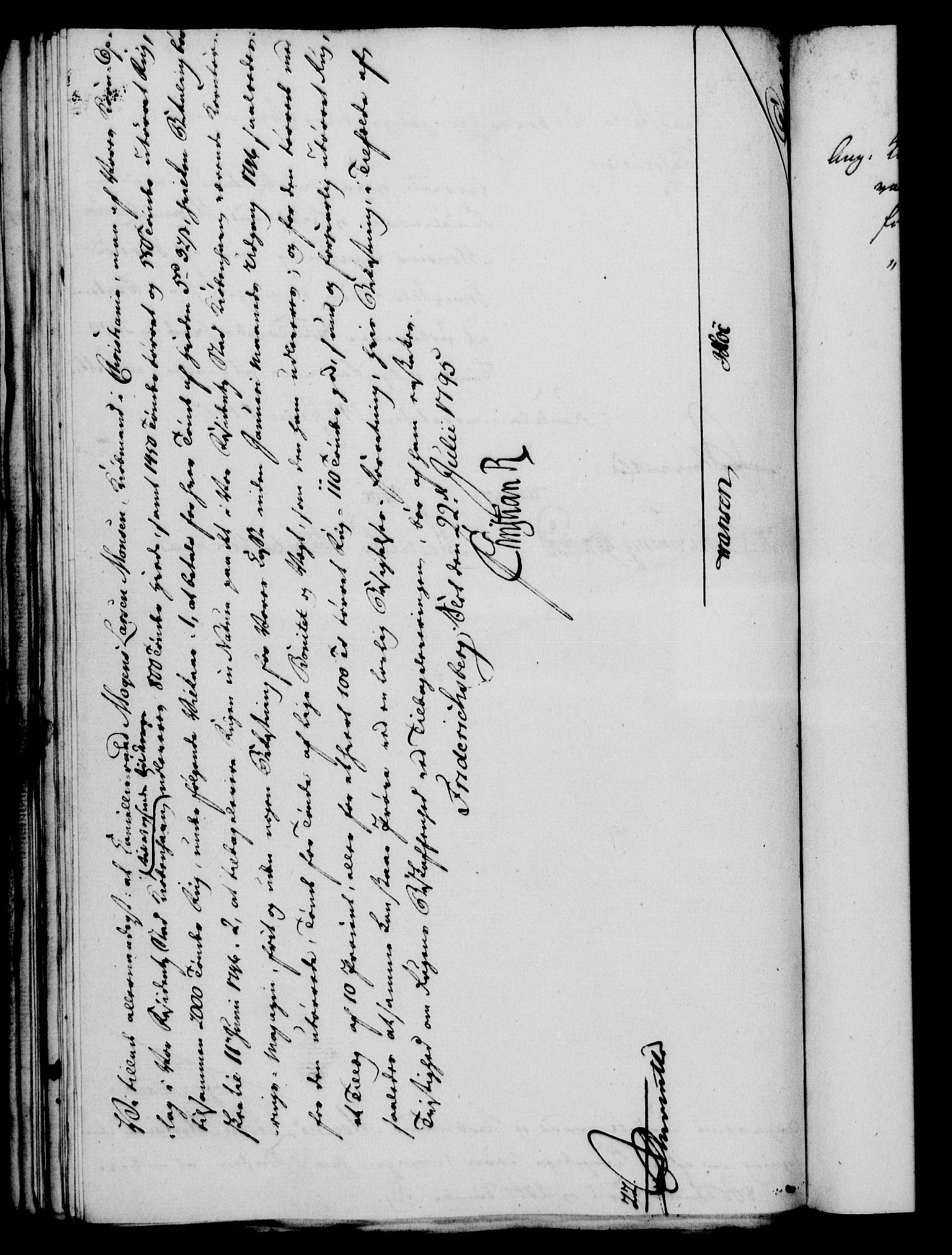 Rentekammeret, Kammerkanselliet, RA/EA-3111/G/Gf/Gfa/L0077: Norsk relasjons- og resolusjonsprotokoll (merket RK 52.77), 1795, s. 330