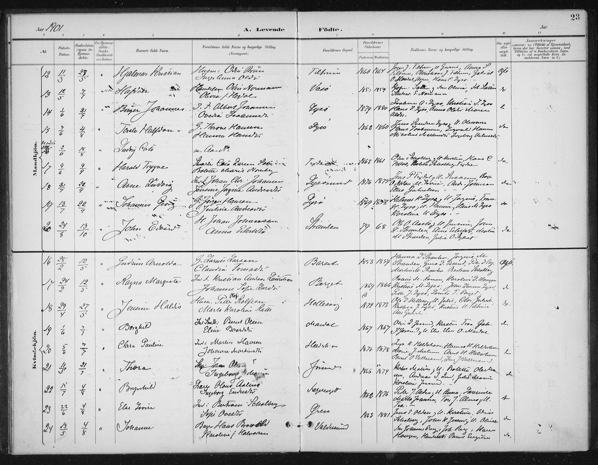 Ministerialprotokoller, klokkerbøker og fødselsregistre - Sør-Trøndelag, SAT/A-1456/654/L0664: Ministerialbok nr. 654A02, 1895-1907, s. 23