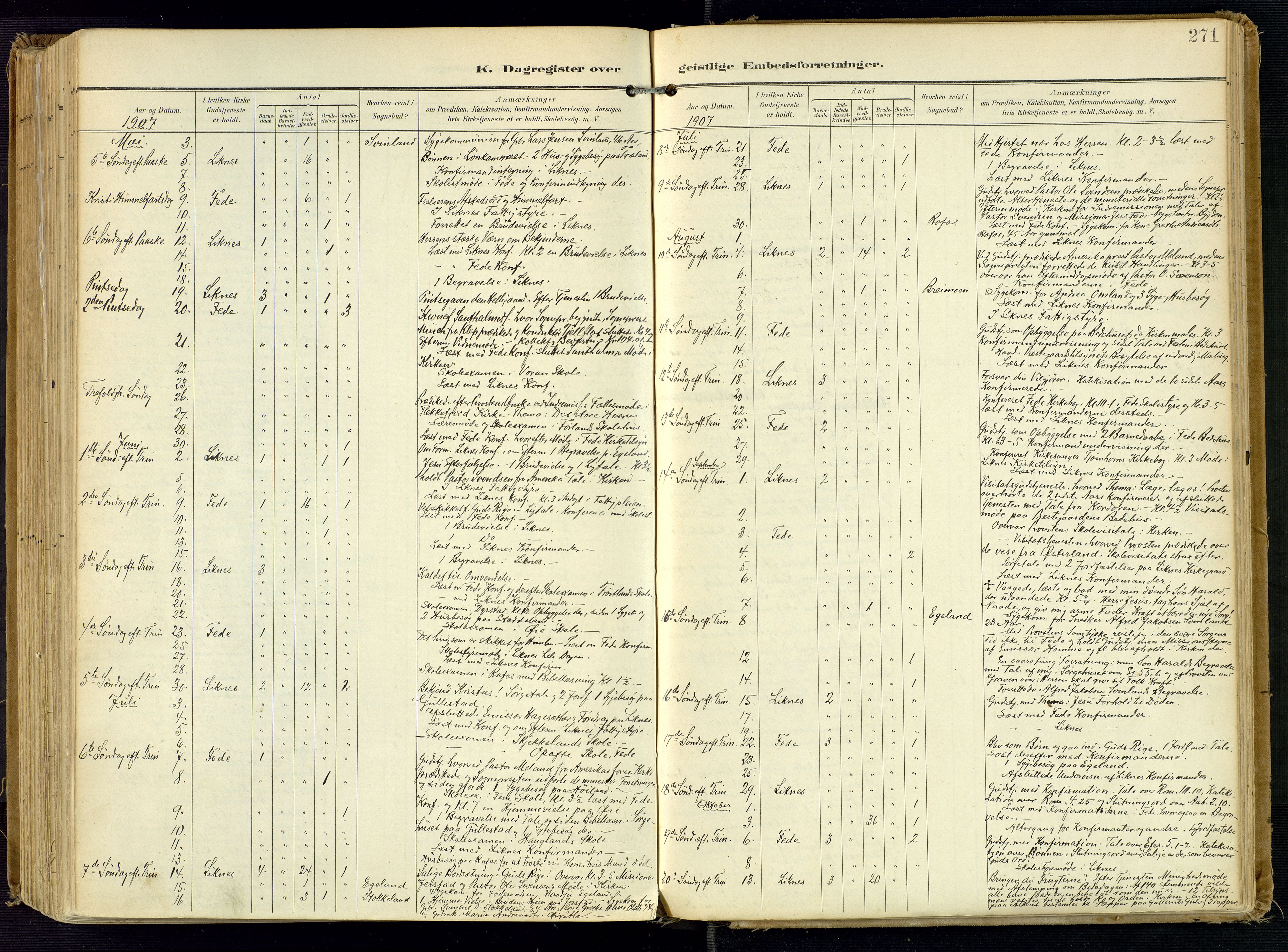 Kvinesdal sokneprestkontor, SAK/1111-0026/F/Fa/Fab/L0009: Ministerialbok nr. A 9, 1898-1915, s. 271