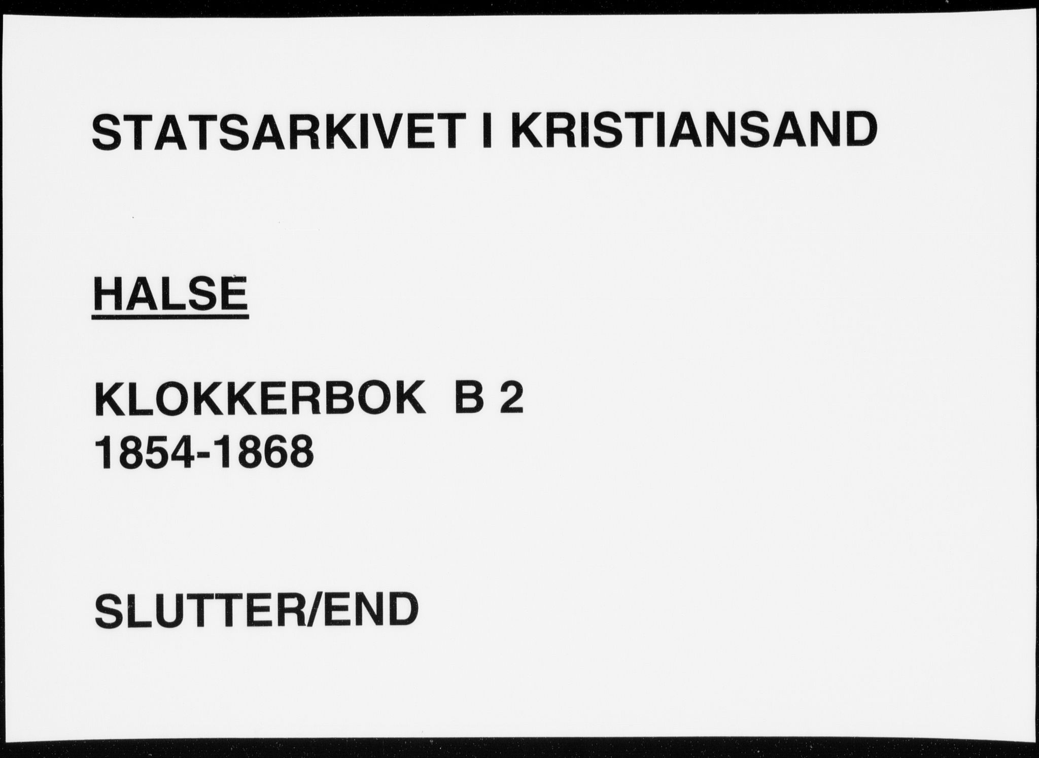 Mandal sokneprestkontor, AV/SAK-1111-0030/F/Fb/Fba/L0008: Klokkerbok nr. B 2, 1854-1868