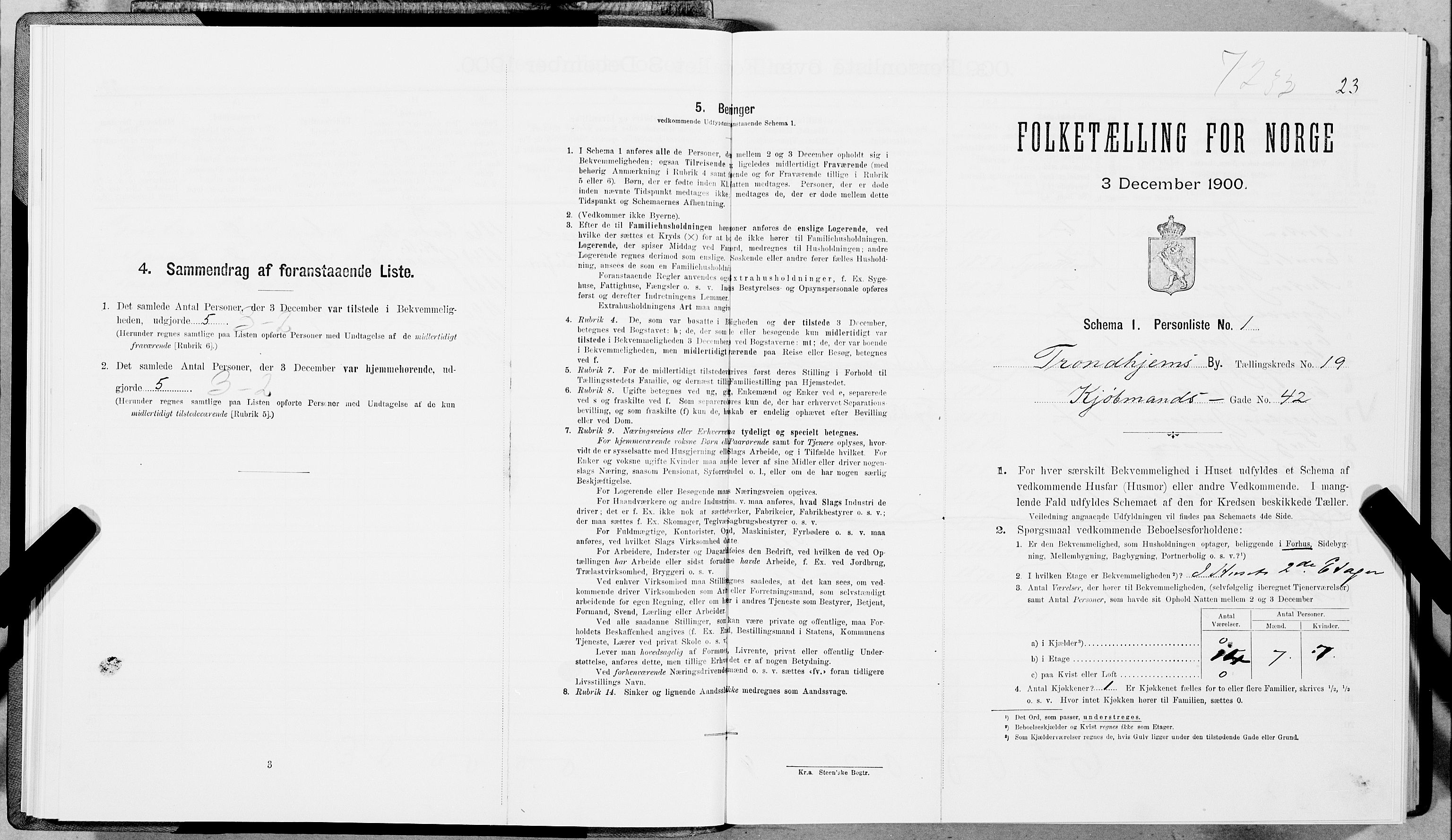 SAT, Folketelling 1900 for 1601 Trondheim kjøpstad, 1900, s. 3092