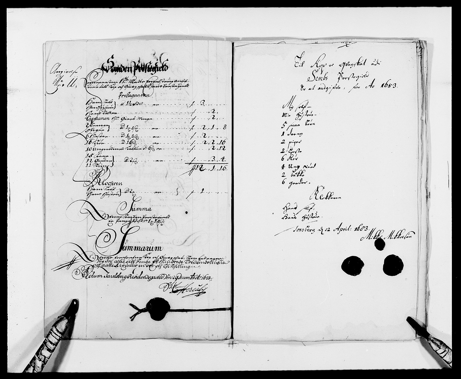 Rentekammeret inntil 1814, Reviderte regnskaper, Fogderegnskap, AV/RA-EA-4092/R32/L1853: Fogderegnskap Jarlsberg grevskap, 1683, s. 156