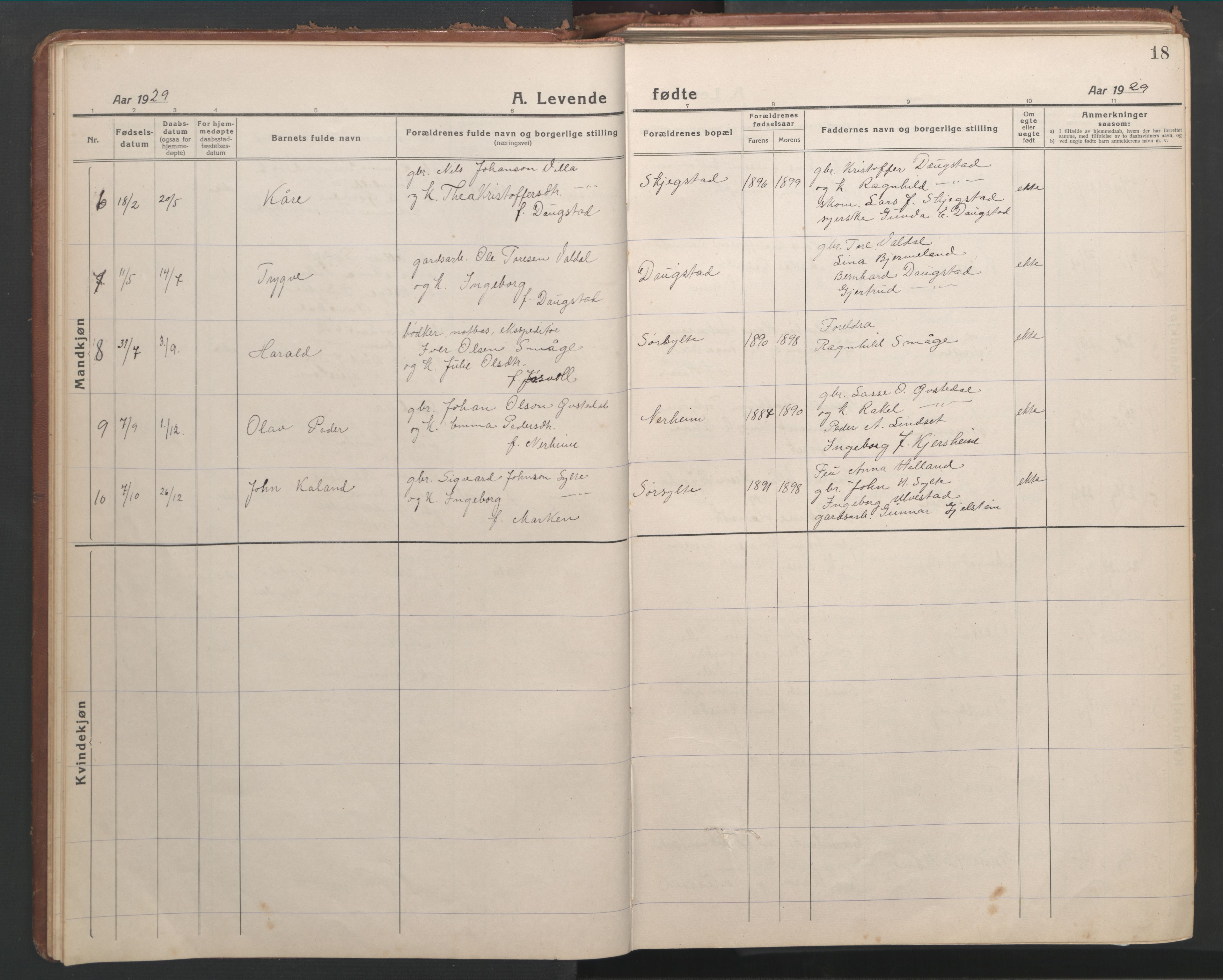 Ministerialprotokoller, klokkerbøker og fødselsregistre - Møre og Romsdal, AV/SAT-A-1454/541/L0548: Klokkerbok nr. 541C03, 1921-1960, s. 18