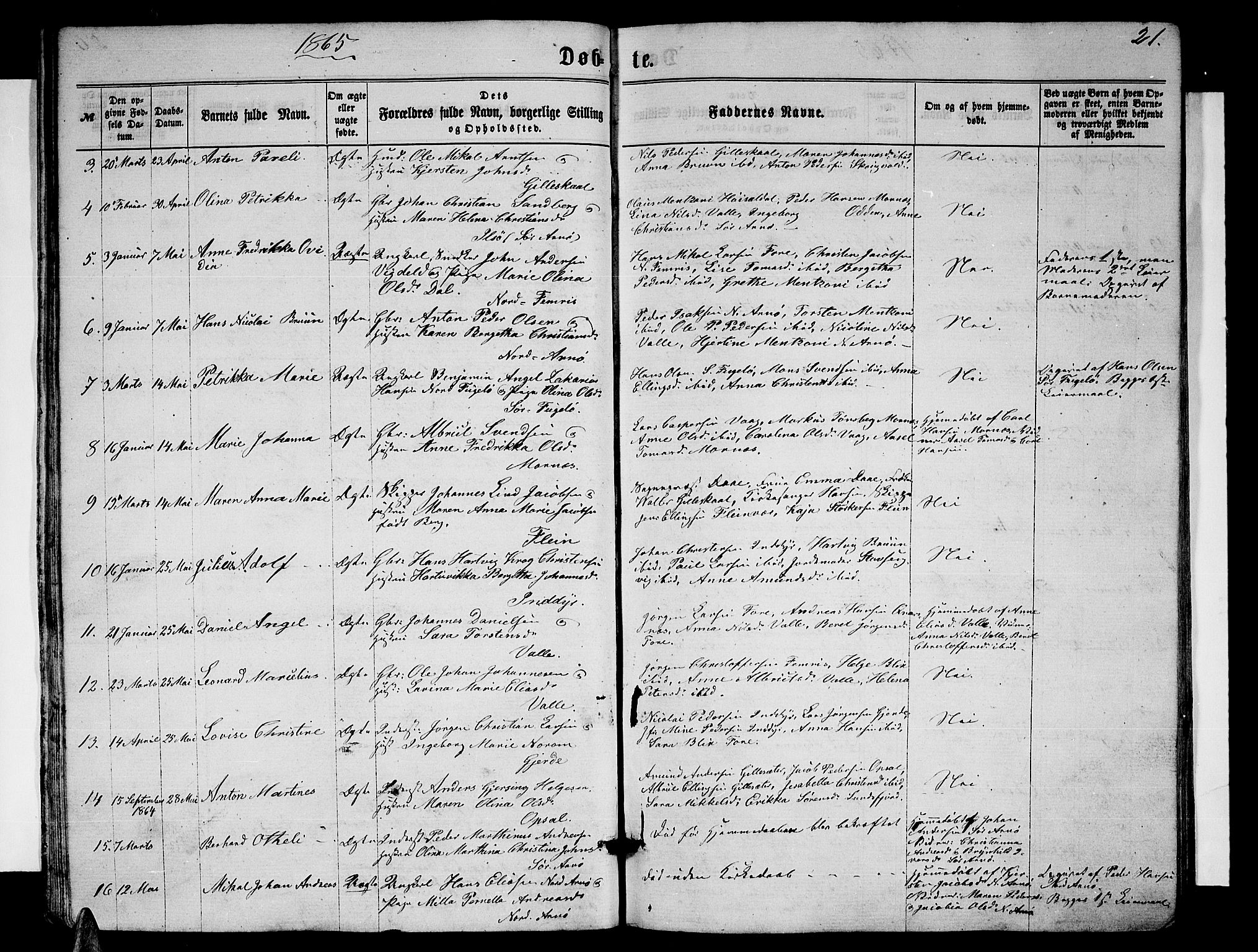 Ministerialprotokoller, klokkerbøker og fødselsregistre - Nordland, AV/SAT-A-1459/805/L0107: Klokkerbok nr. 805C03, 1862-1885, s. 21