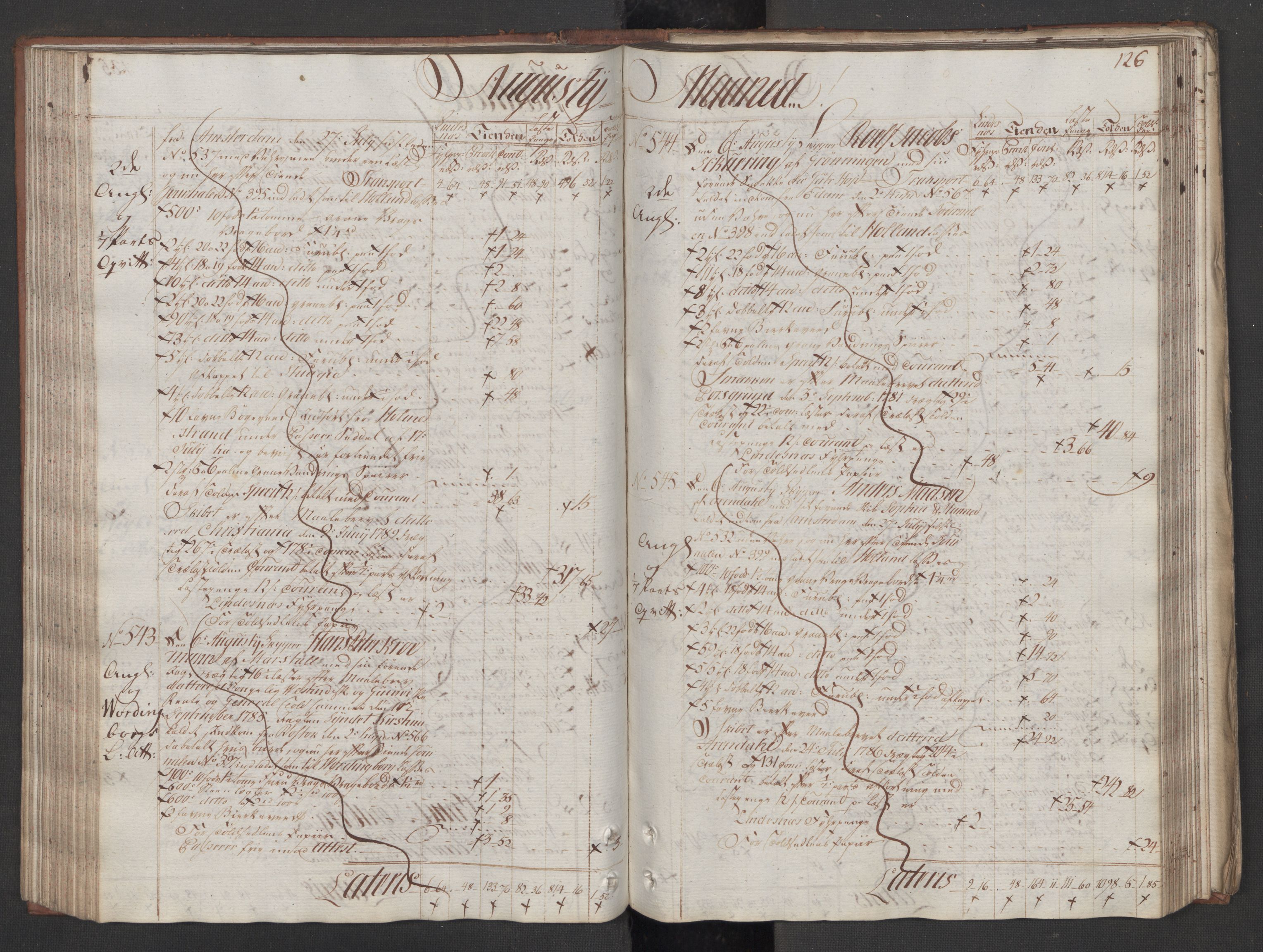 Generaltollkammeret, tollregnskaper, RA/EA-5490/R08/L0159/0001: Tollregnskaper Drammen / Utgående tollbok, 1790, s. 125b-126a
