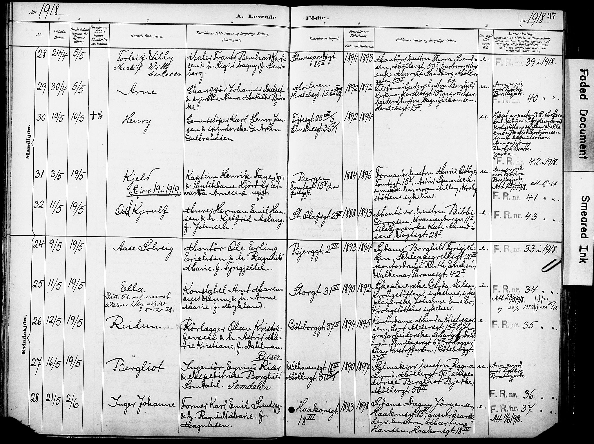 Krohgstøtten sykehusprest Kirkebøker, AV/SAO-A-10854/F/Fa/L0003: Ministerialbok nr. 3, 1890-1935, s. 37