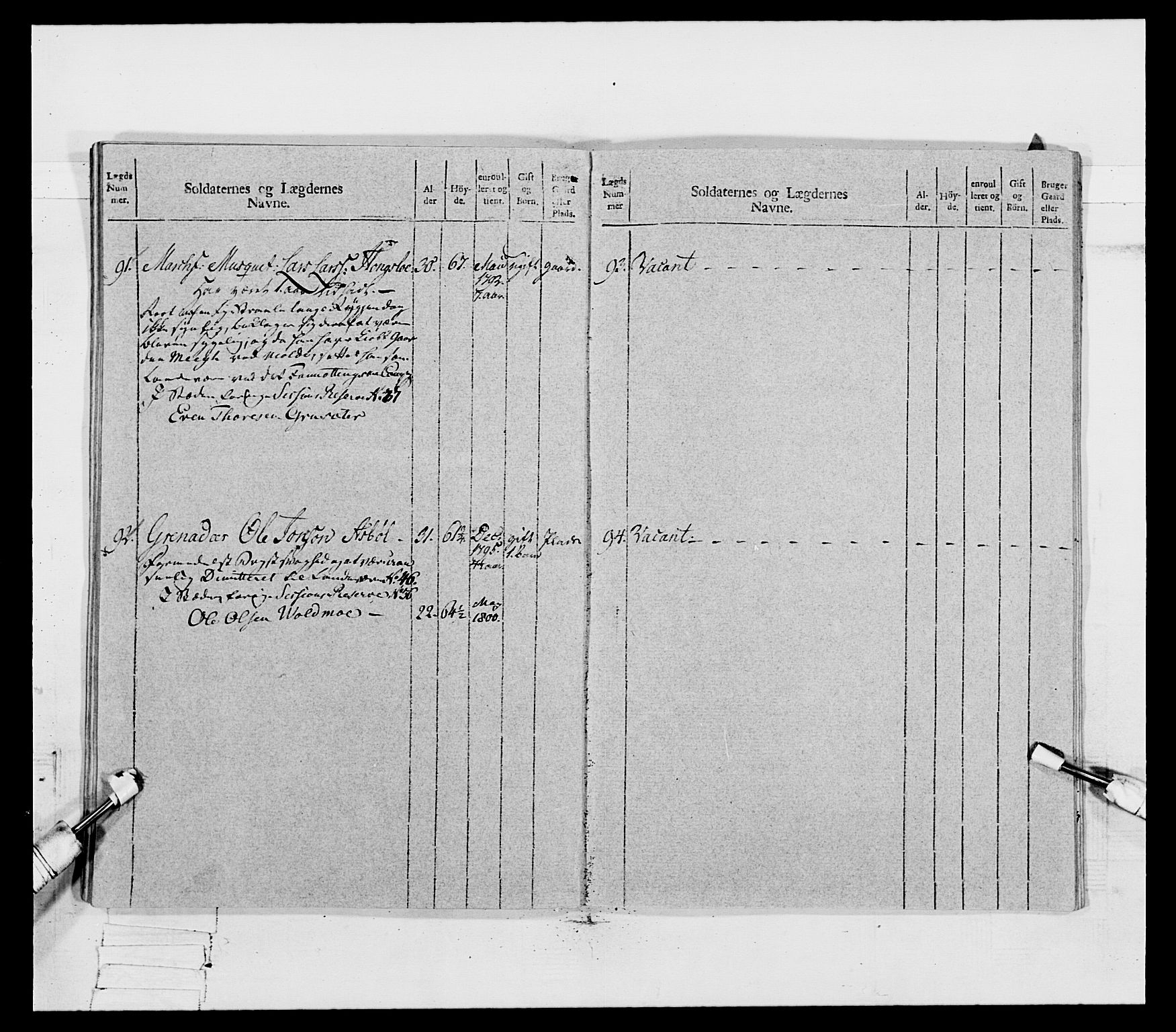 Generalitets- og kommissariatskollegiet, Det kongelige norske kommissariatskollegium, AV/RA-EA-5420/E/Eh/L0080: 2. Trondheimske nasjonale infanteriregiment, 1792-1800, s. 493