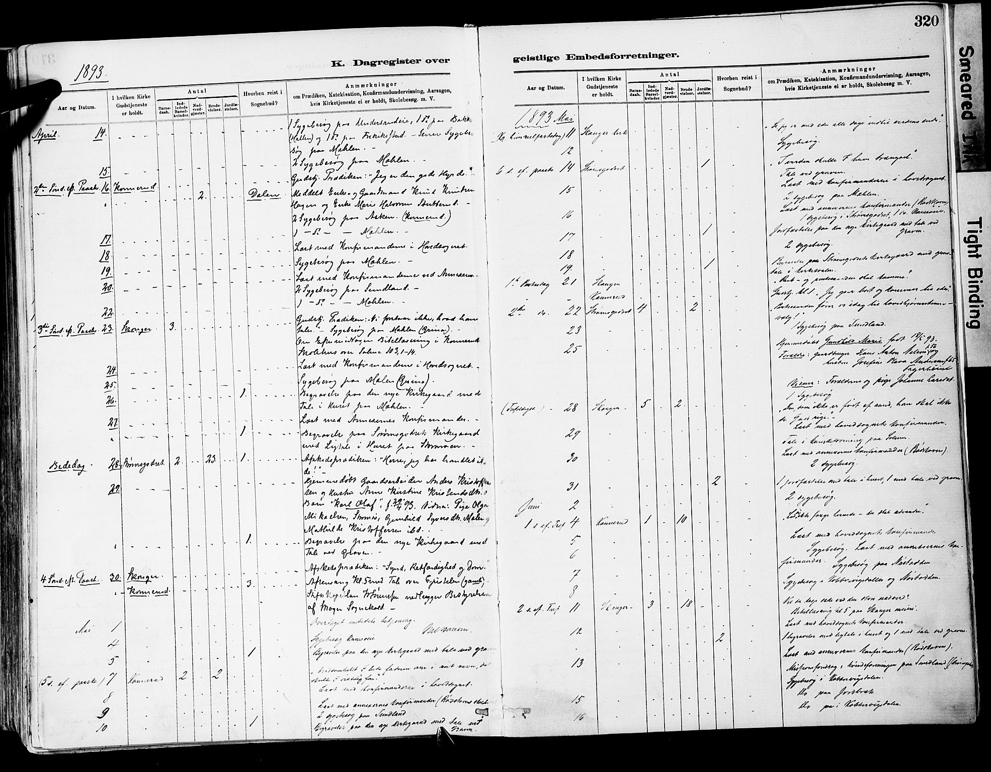 Strømsgodset kirkebøker, AV/SAKO-A-324/F/Fa/L0001: Ministerialbok nr. 1, 1885-1909, s. 320