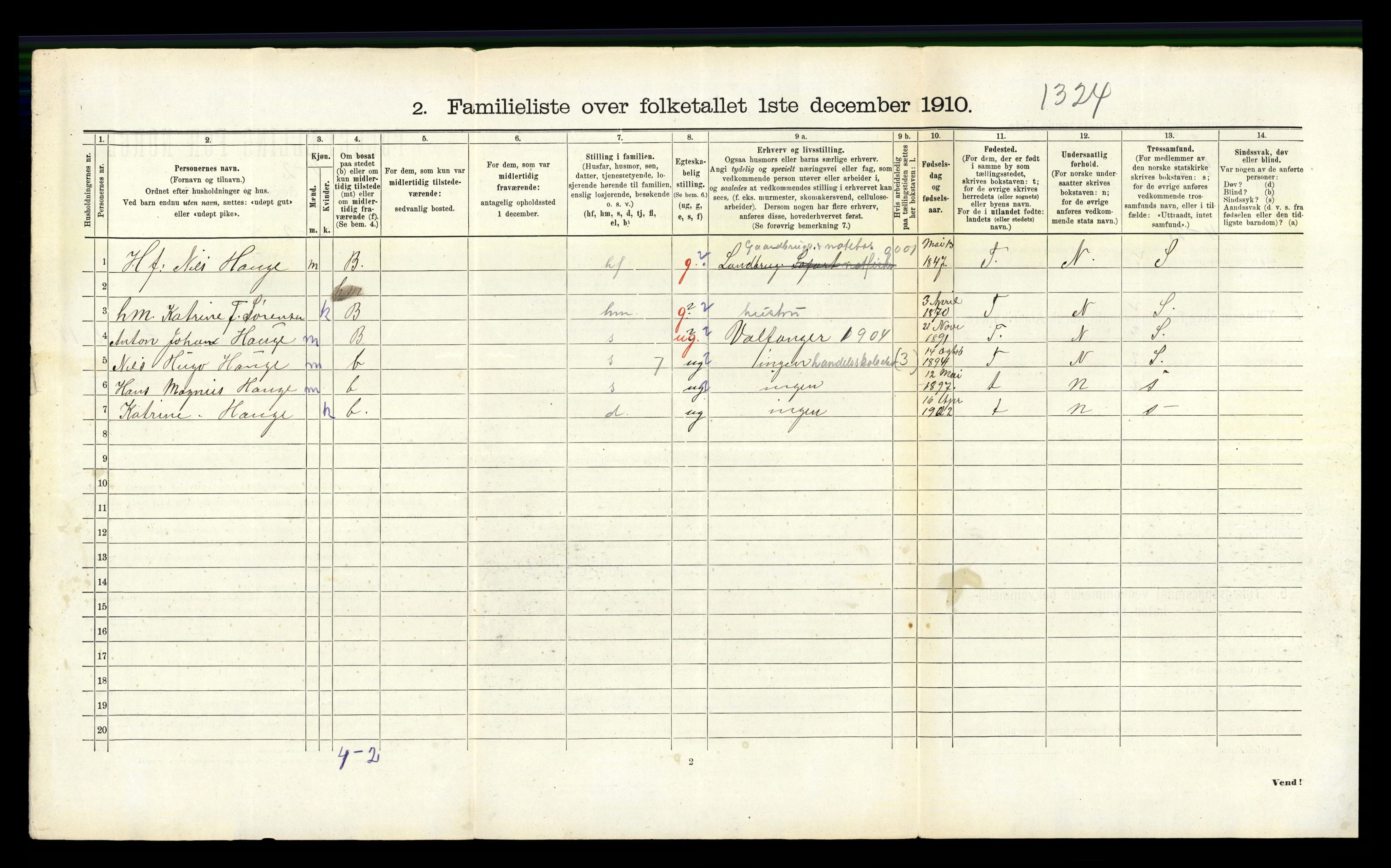 RA, Folketelling 1910 for 1106 Haugesund kjøpstad, 1910, s. 4421