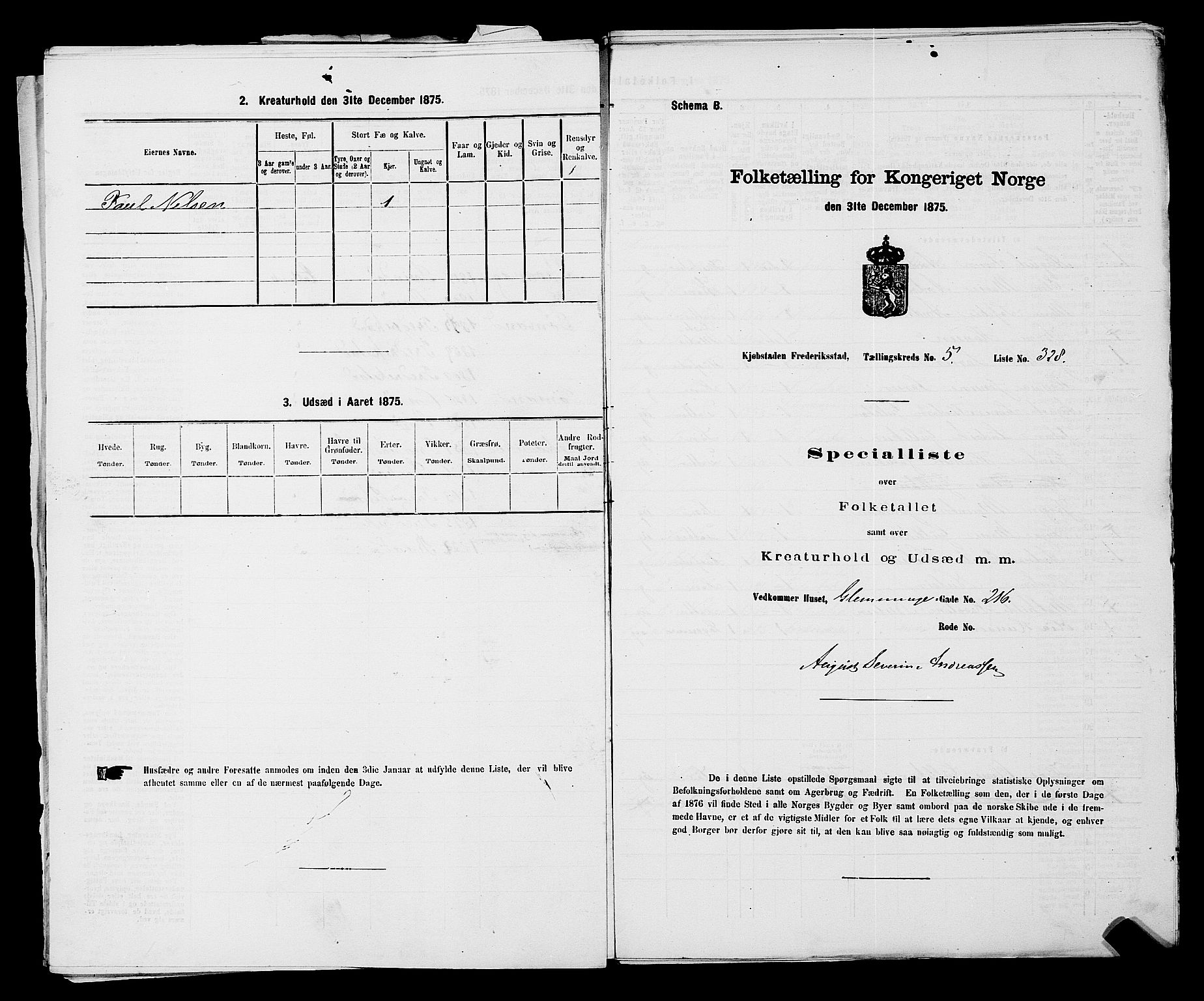 RA, Folketelling 1875 for 0103B Fredrikstad prestegjeld, Fredrikstad kjøpstad, 1875, s. 782