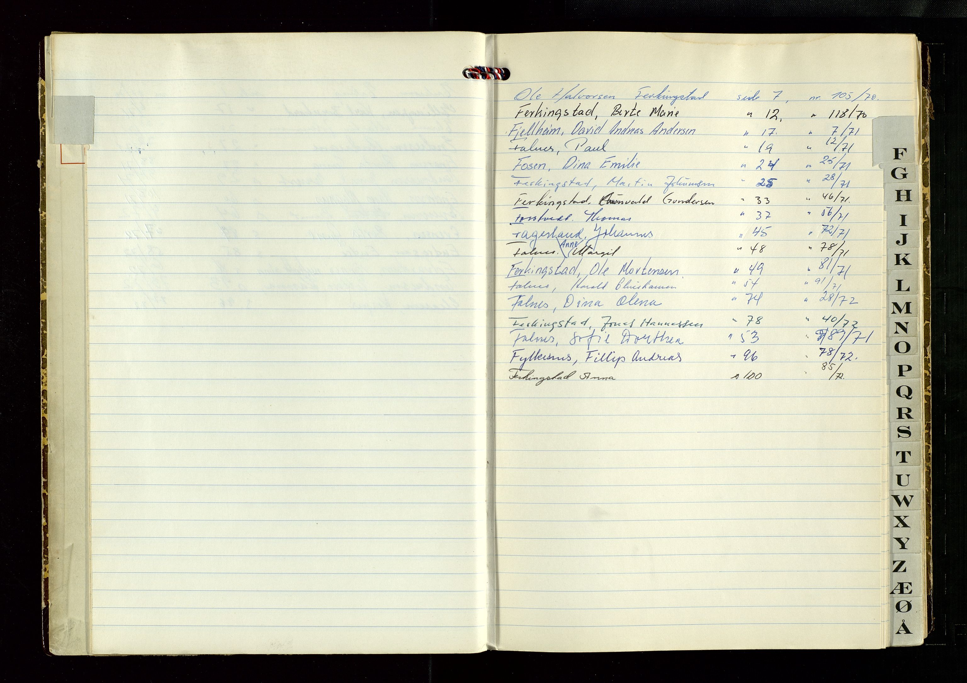 Skudenes lensmannskontor, AV/SAST-A-100444/Gga/L0012: "Dødsfallprotokoll", 1970-1973