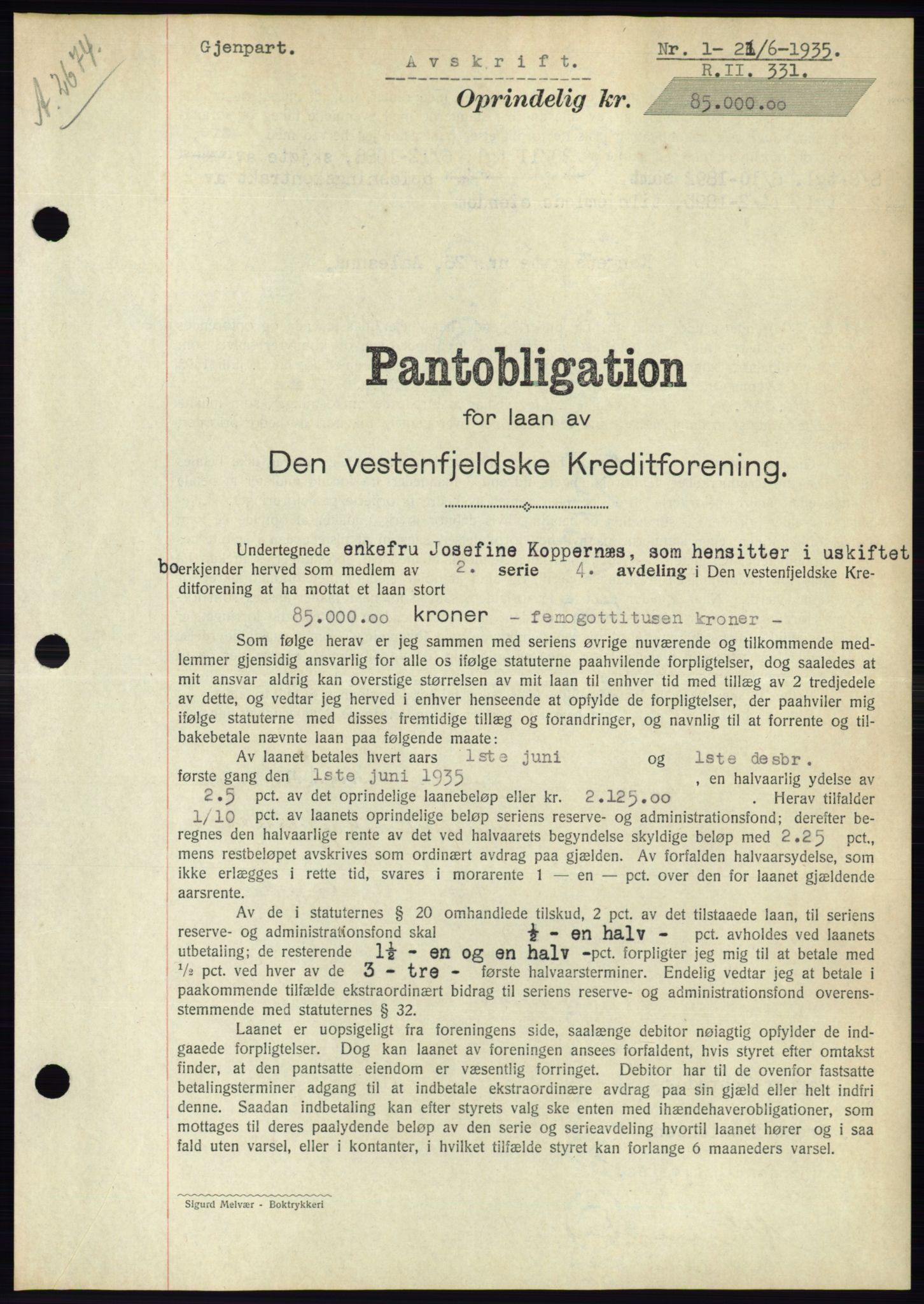 Ålesund byfogd, SAT/A-4384: Pantebok nr. 32, 1934-1935, Tingl.dato: 21.06.1935