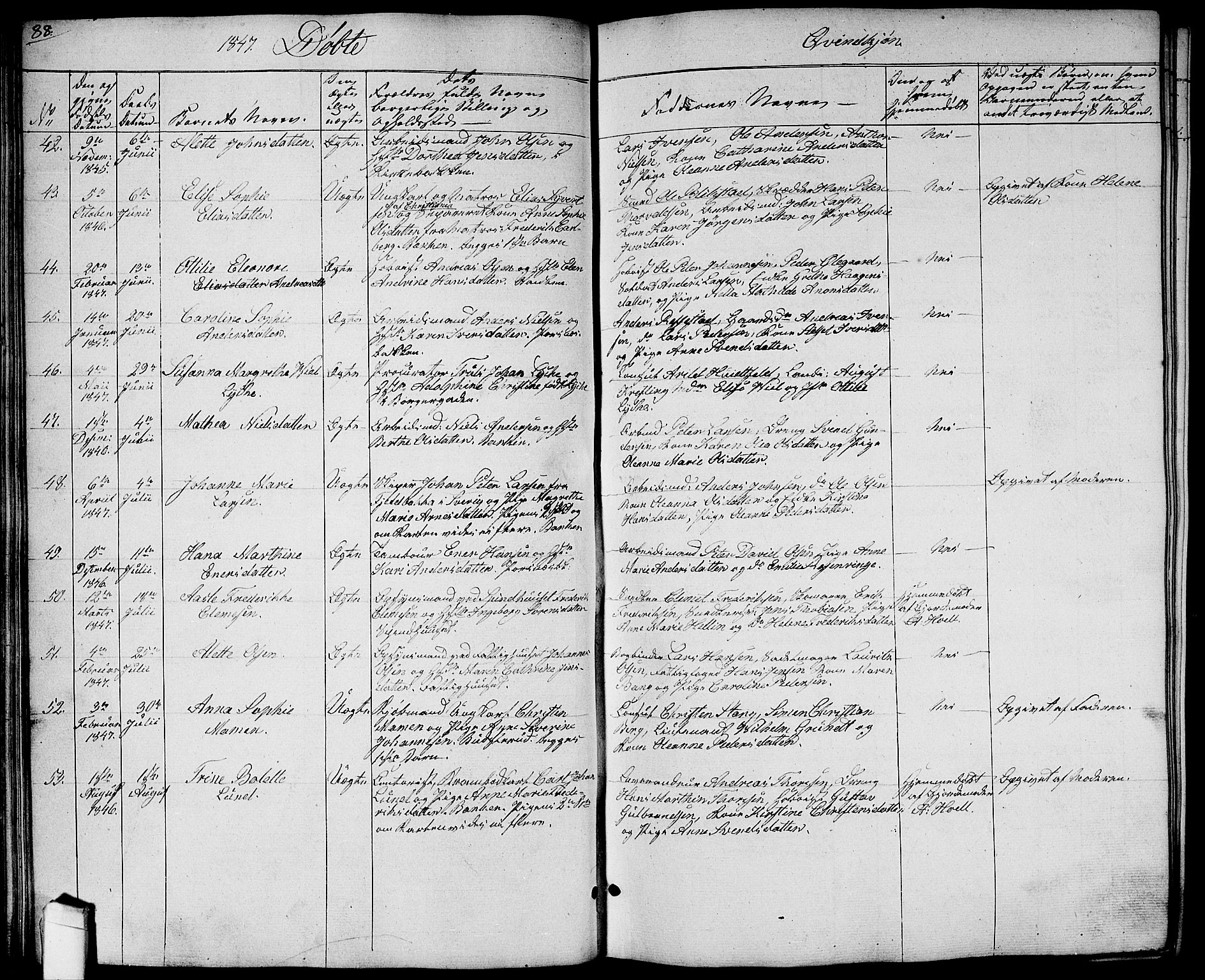 Halden prestekontor Kirkebøker, AV/SAO-A-10909/G/Ga/L0004: Klokkerbok nr. 4, 1845-1854, s. 88