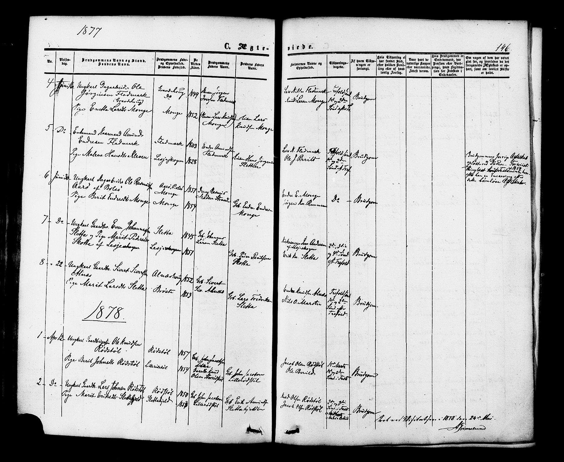 Ministerialprotokoller, klokkerbøker og fødselsregistre - Møre og Romsdal, SAT/A-1454/546/L0594: Ministerialbok nr. 546A02, 1854-1882, s. 146