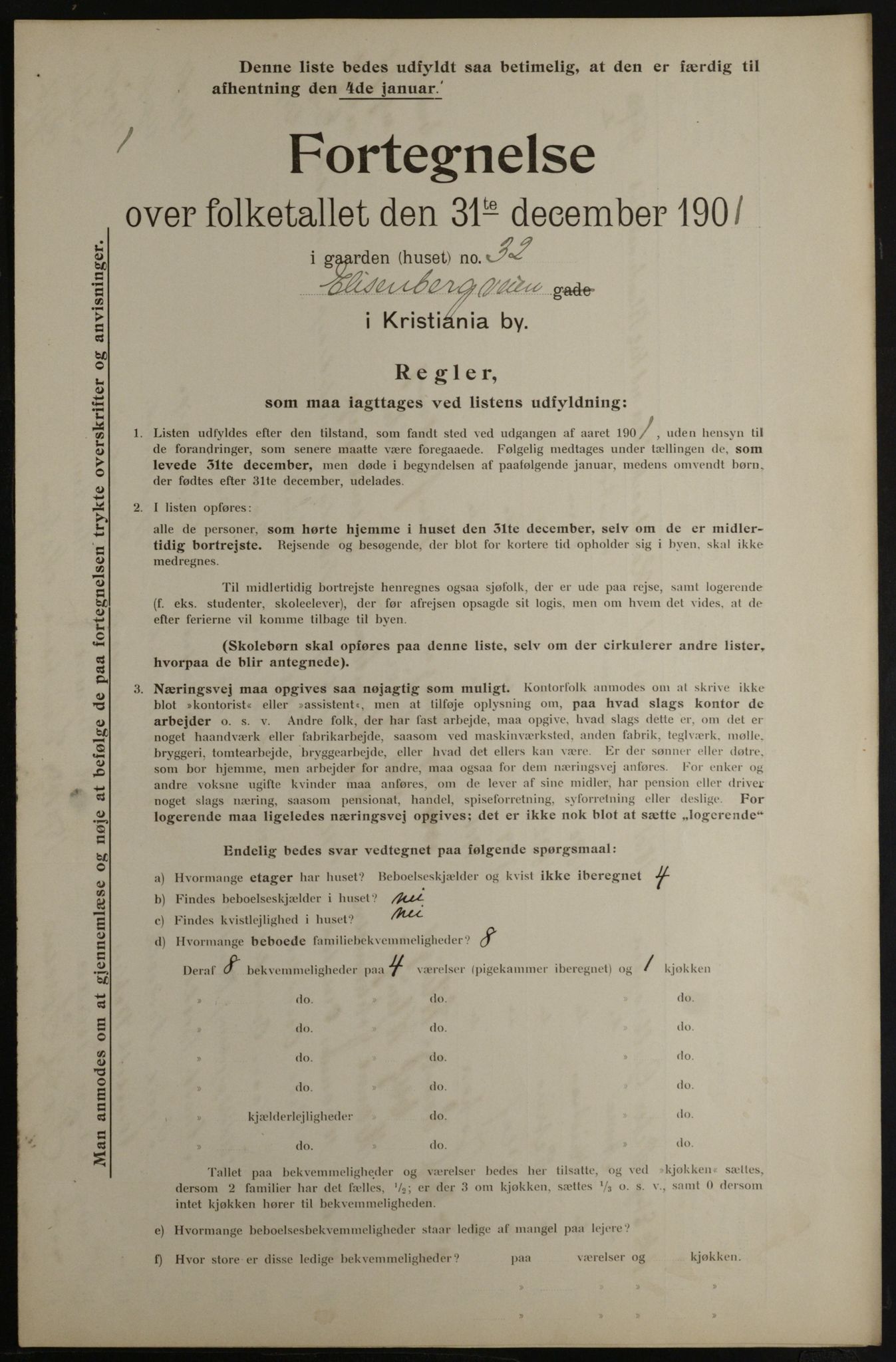 OBA, Kommunal folketelling 31.12.1901 for Kristiania kjøpstad, 1901, s. 3301