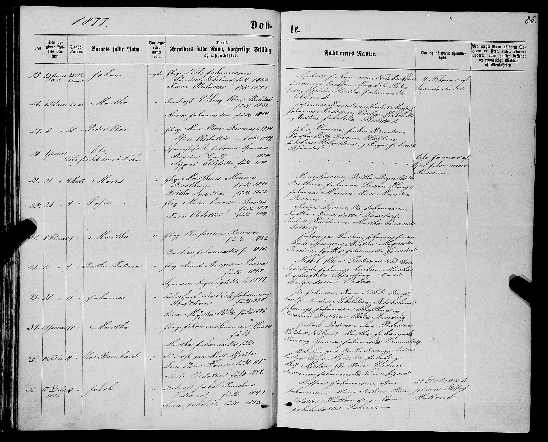 Haus sokneprestembete, AV/SAB-A-75601/H/Haa: Ministerialbok nr. A 18, 1871-1877, s. 86