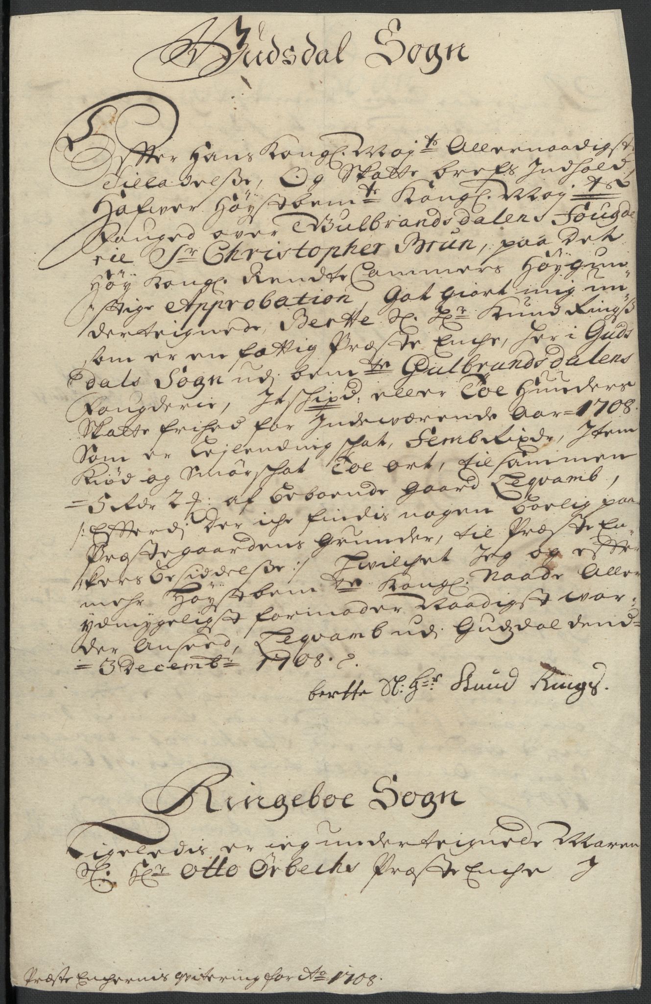 Rentekammeret inntil 1814, Reviderte regnskaper, Fogderegnskap, AV/RA-EA-4092/R17/L1179: Fogderegnskap Gudbrandsdal, 1708-1710, s. 49