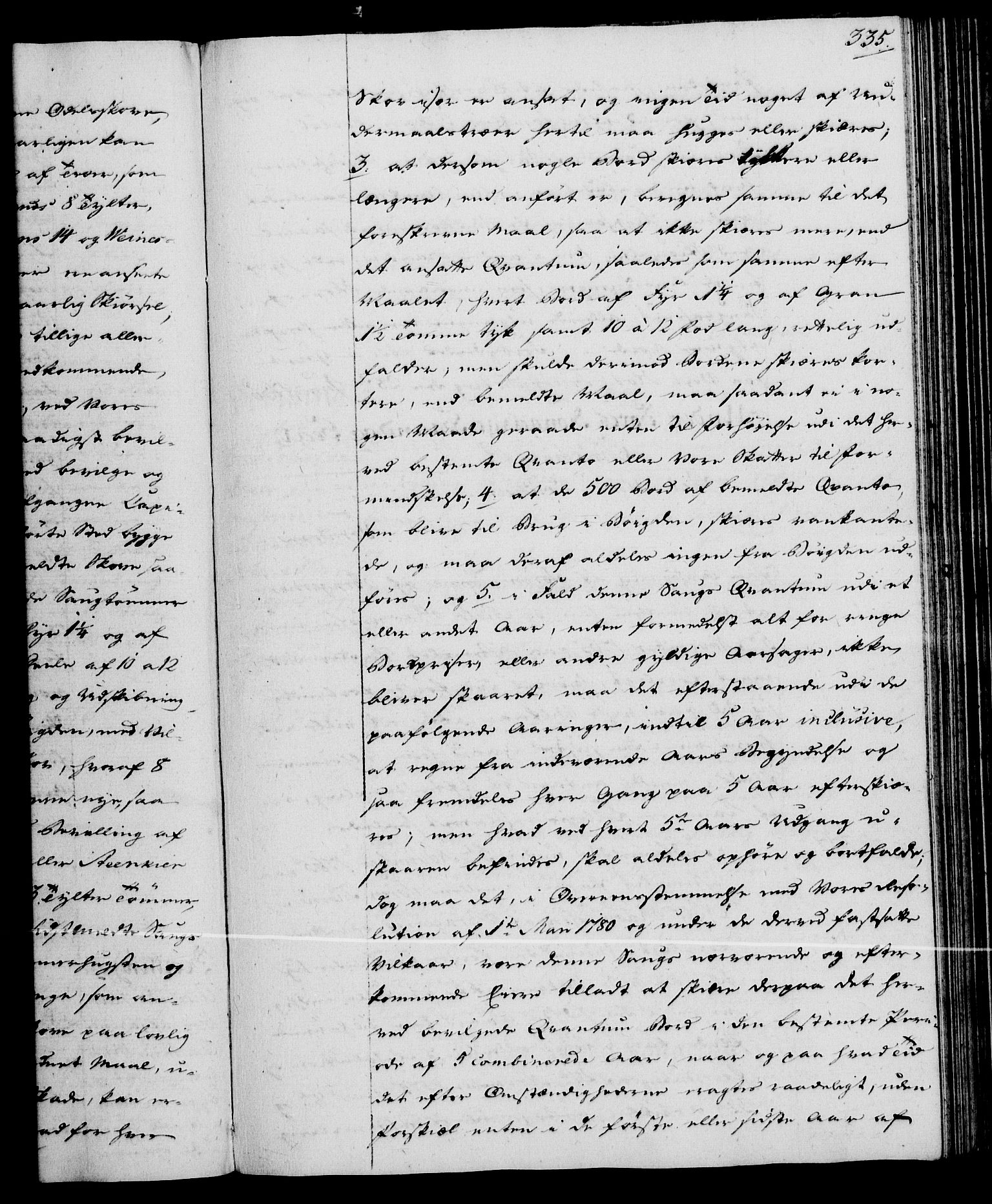 Rentekammeret, Kammerkanselliet, RA/EA-3111/G/Gg/Gga/L0013: Norsk ekspedisjonsprotokoll med register (merket RK 53.13), 1784-1787, s. 335