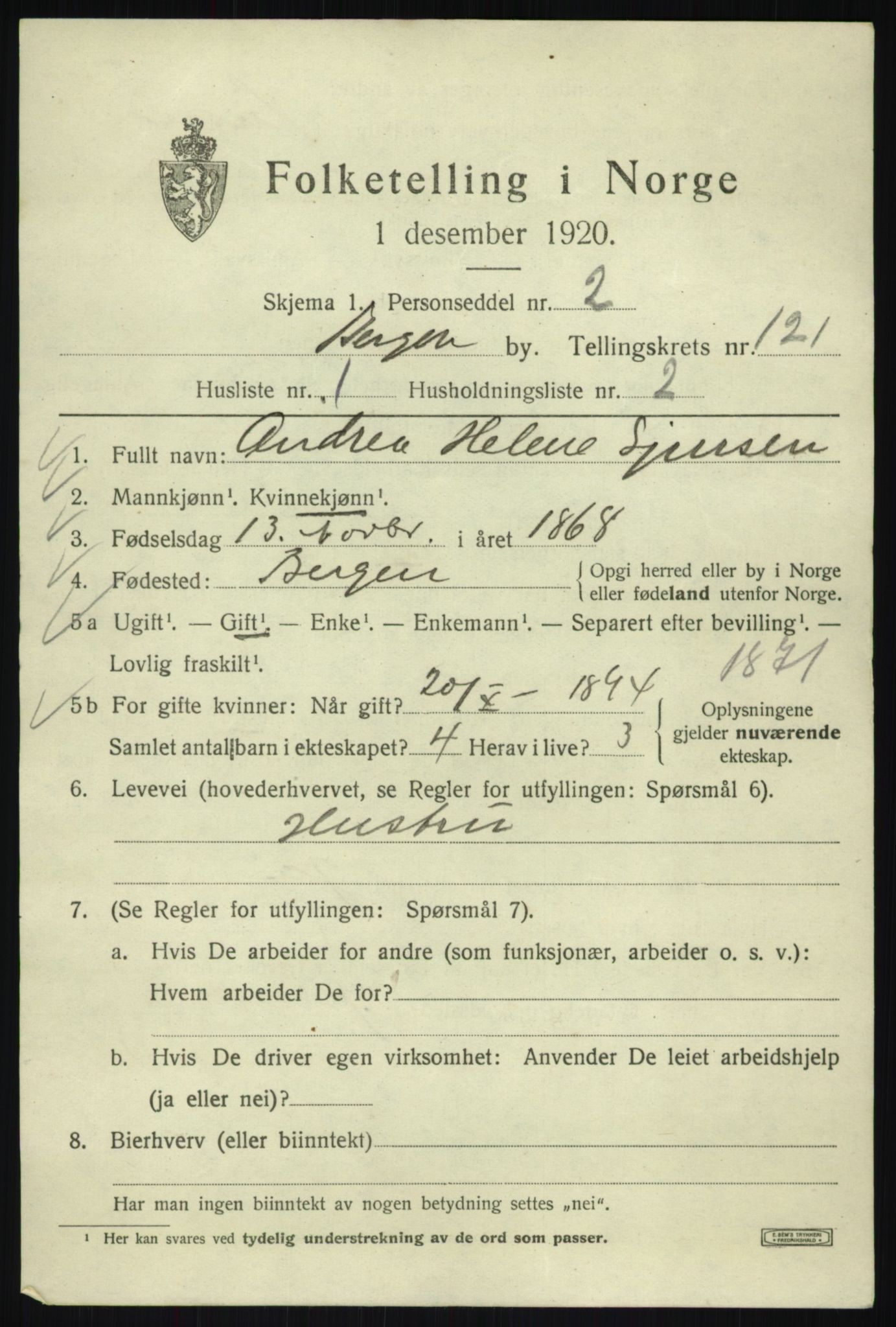 SAB, Folketelling 1920 for 1301 Bergen kjøpstad, 1920, s. 202902