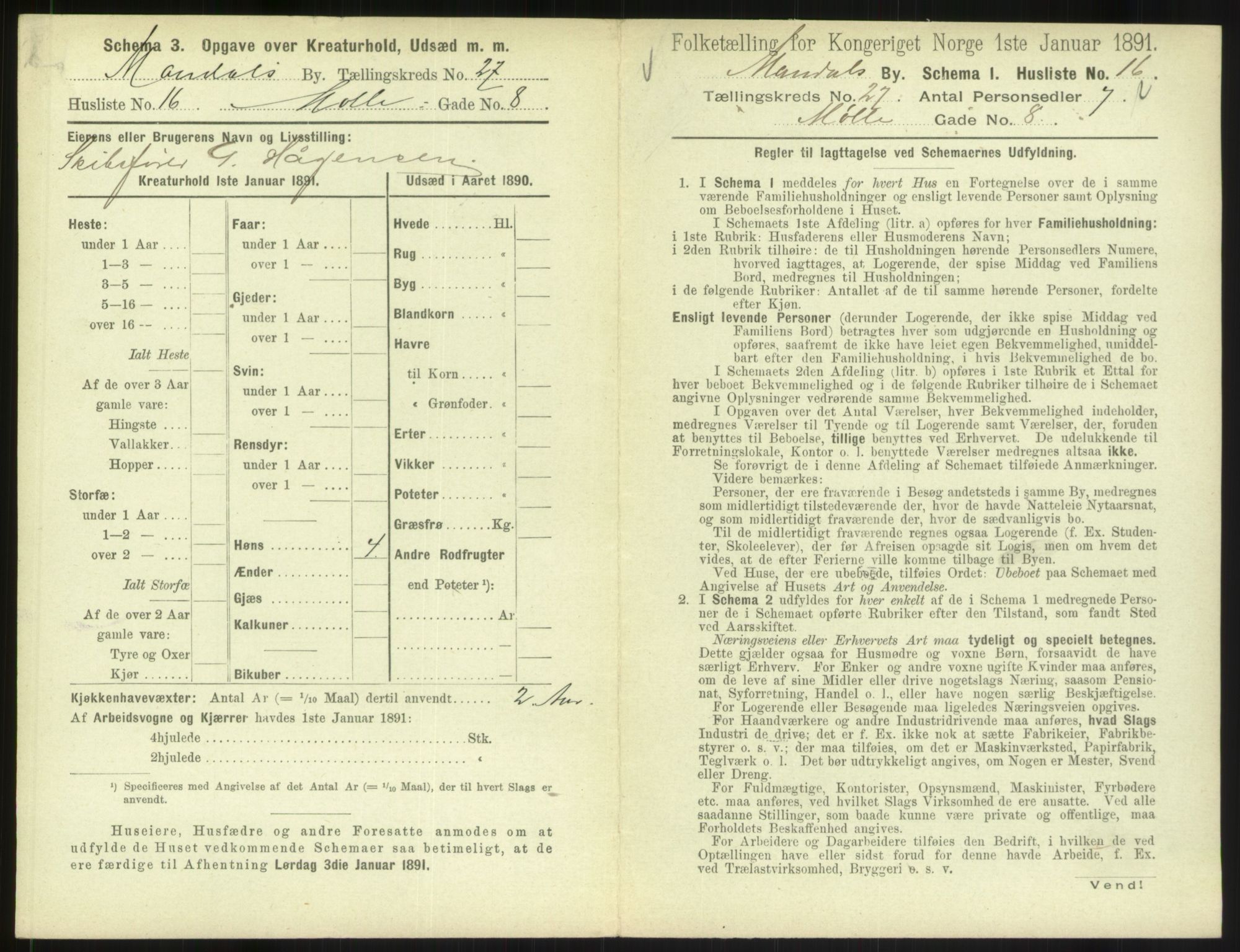 RA, Folketelling 1891 for 1002 Mandal ladested, 1891, s. 1225