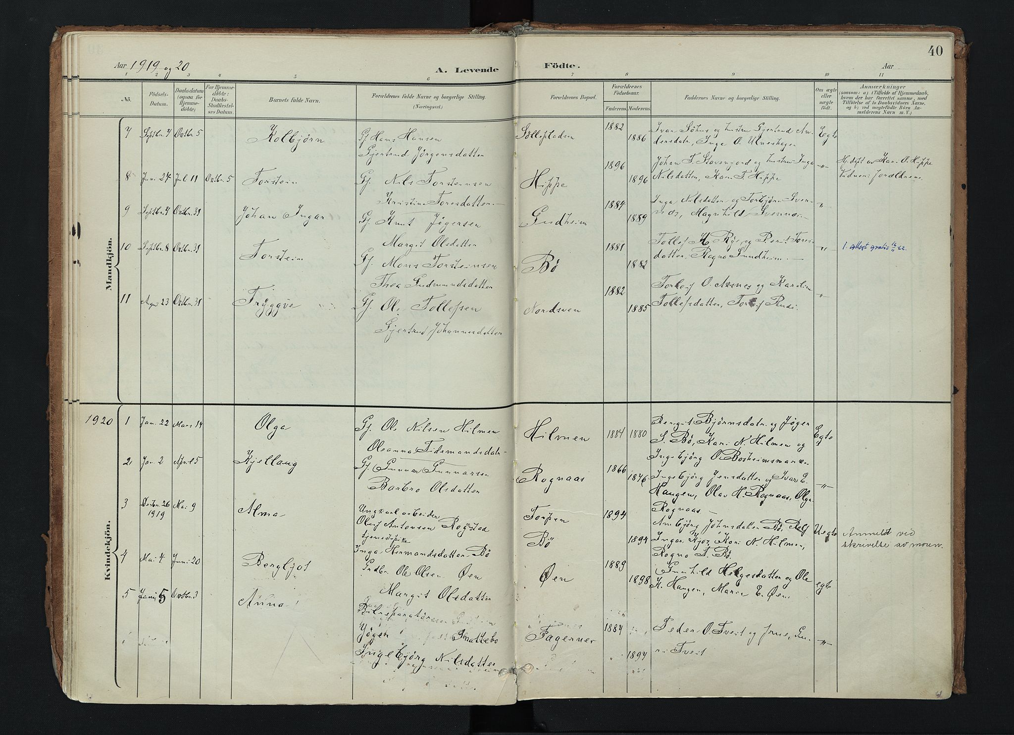 Nord-Aurdal prestekontor, SAH/PREST-132/H/Ha/Haa/L0017: Ministerialbok nr. 17, 1897-1926, s. 40