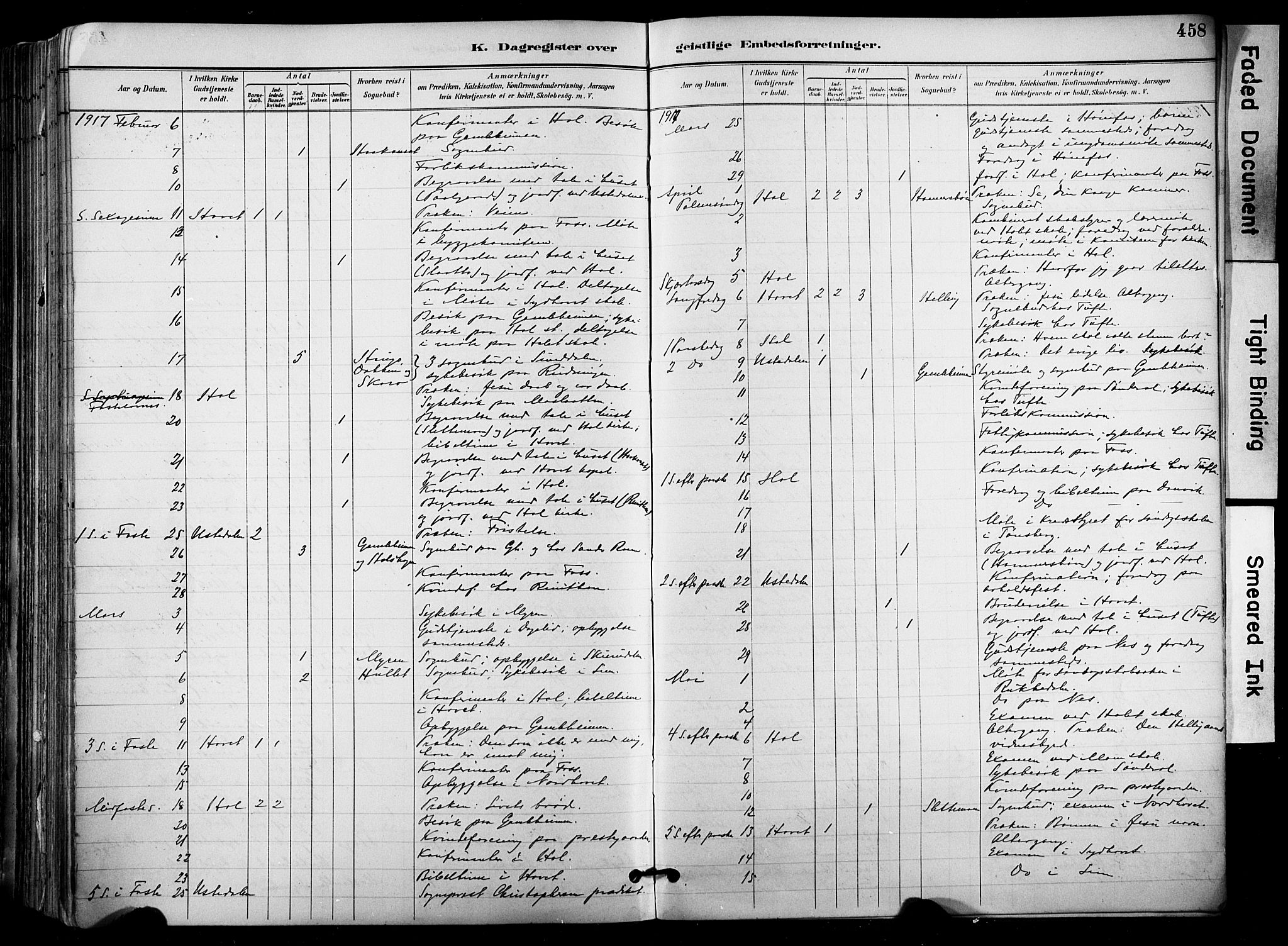 Hol kirkebøker, AV/SAKO-A-227/F/Fa/L0003: Ministerialbok nr. I 3, 1887-1918, s. 458