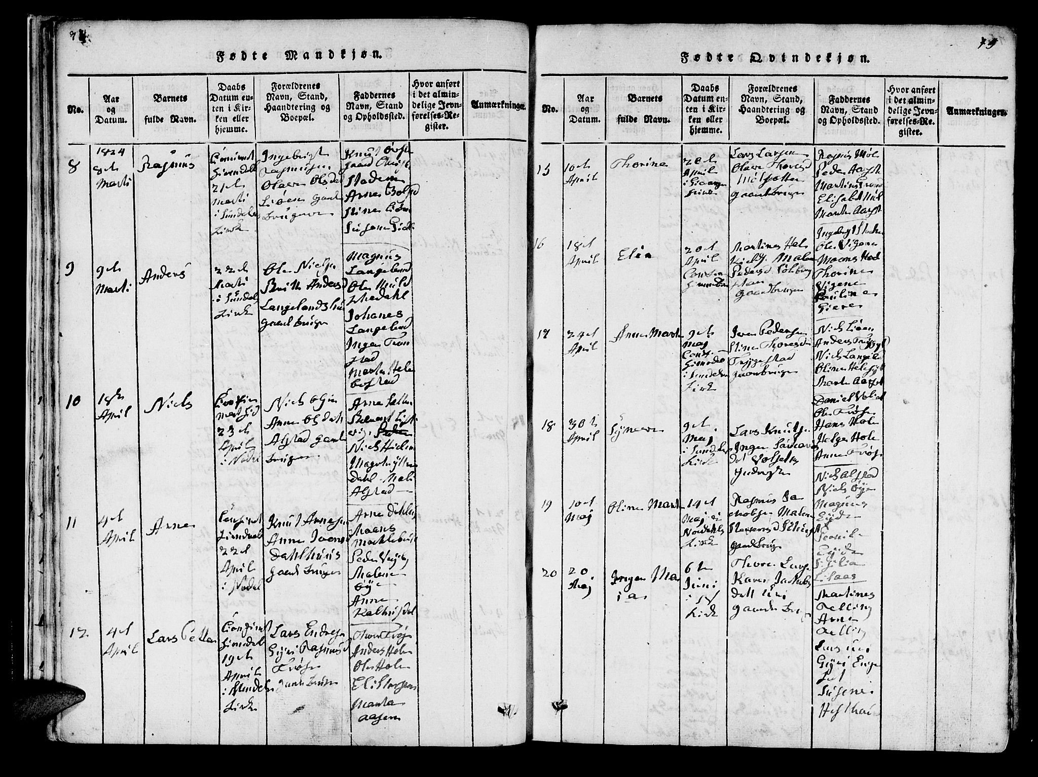 Ministerialprotokoller, klokkerbøker og fødselsregistre - Møre og Romsdal, SAT/A-1454/519/L0246: Ministerialbok nr. 519A05, 1817-1834, s. 74-75