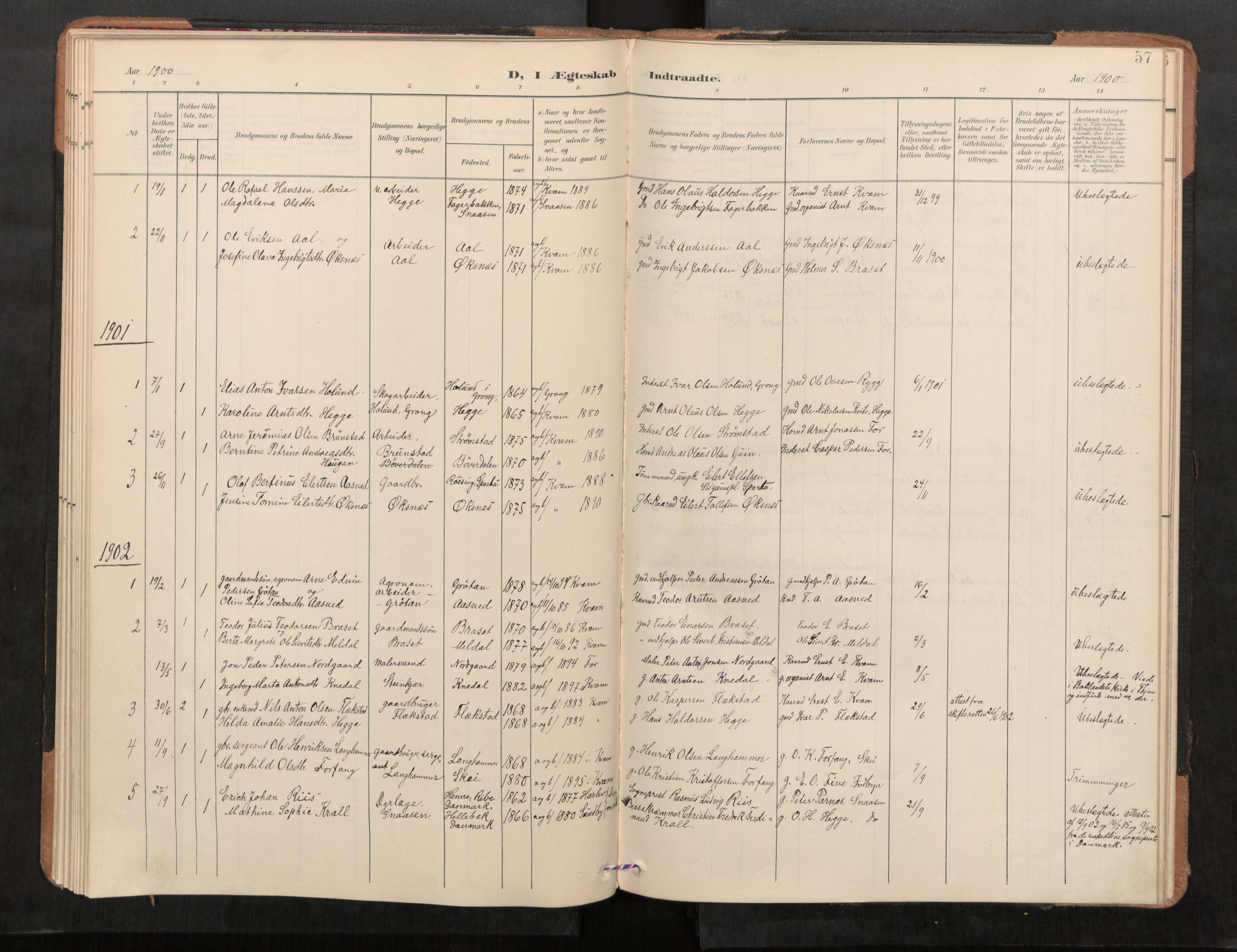 Stod sokneprestkontor, AV/SAT-A-1164/1/I/I1/I1a/L0001: Ministerialbok nr. 1, 1900-1912, s. 57